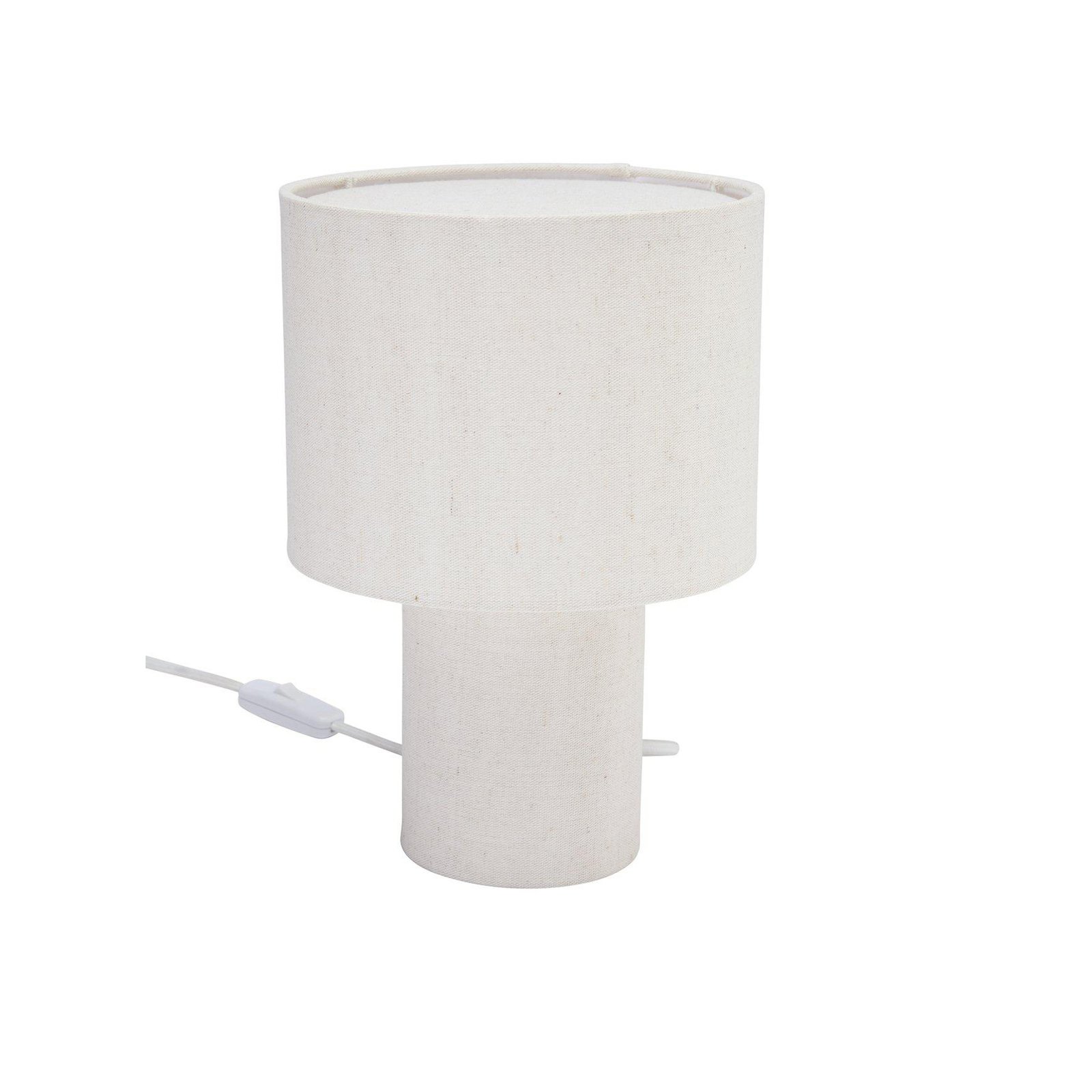 PR Home bordlampe Leah, beige, høyde 28 cm, tekstil