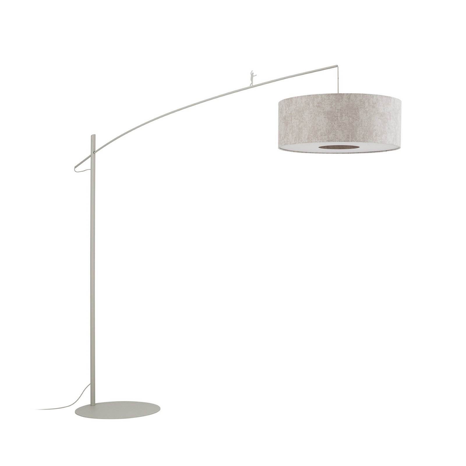 Bogenlampe Poise B, grau, Stahl, Textil, Ausladung 255 cm Bogenlampe Poise B, grau, Stahl, Textil, Ausladung 255 cm