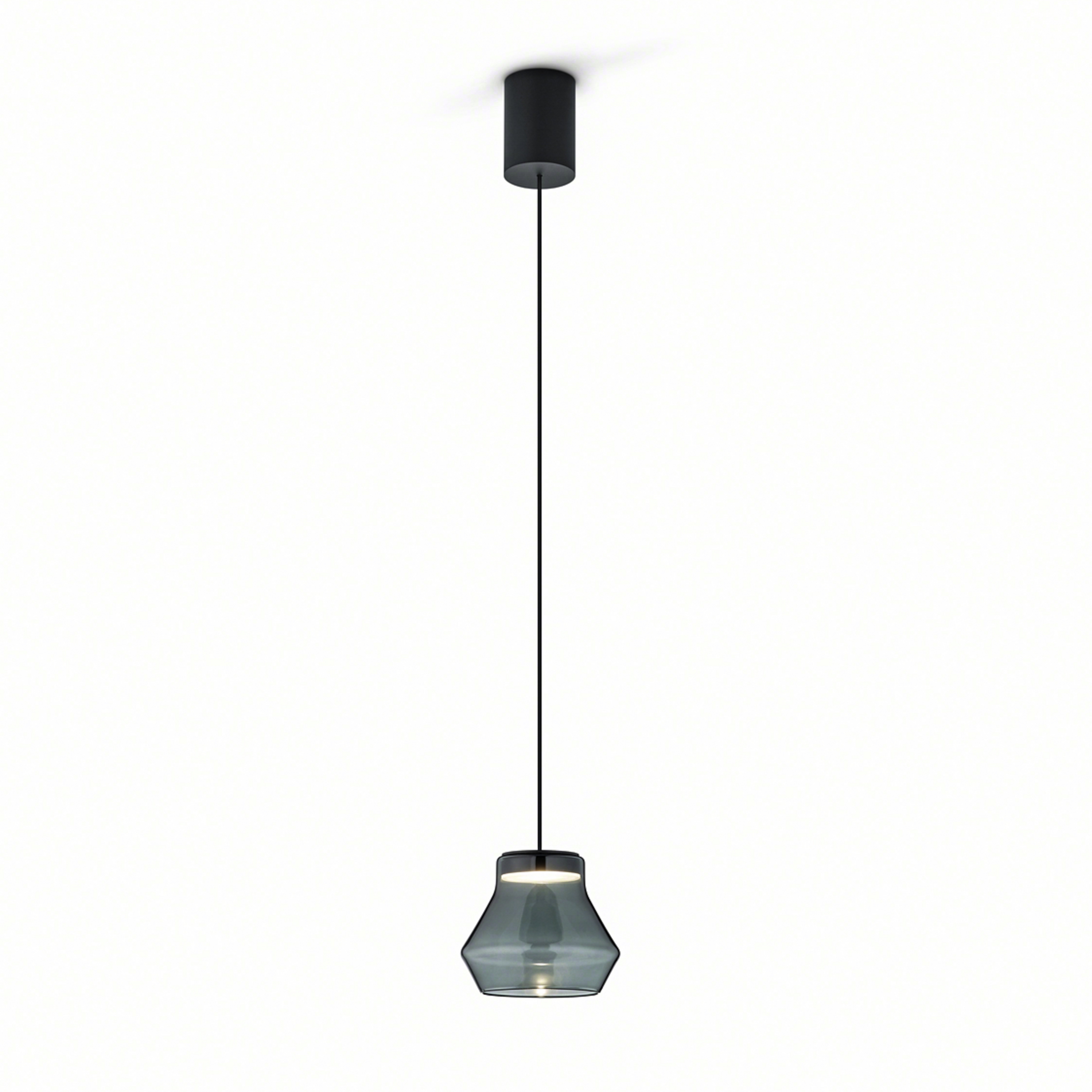 Helestra Fou żyrandol LED dymione szkło 11x9,5cm