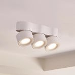 Spot pour plafond LED Arcchio, lentilles, à 3 lampes, blanc