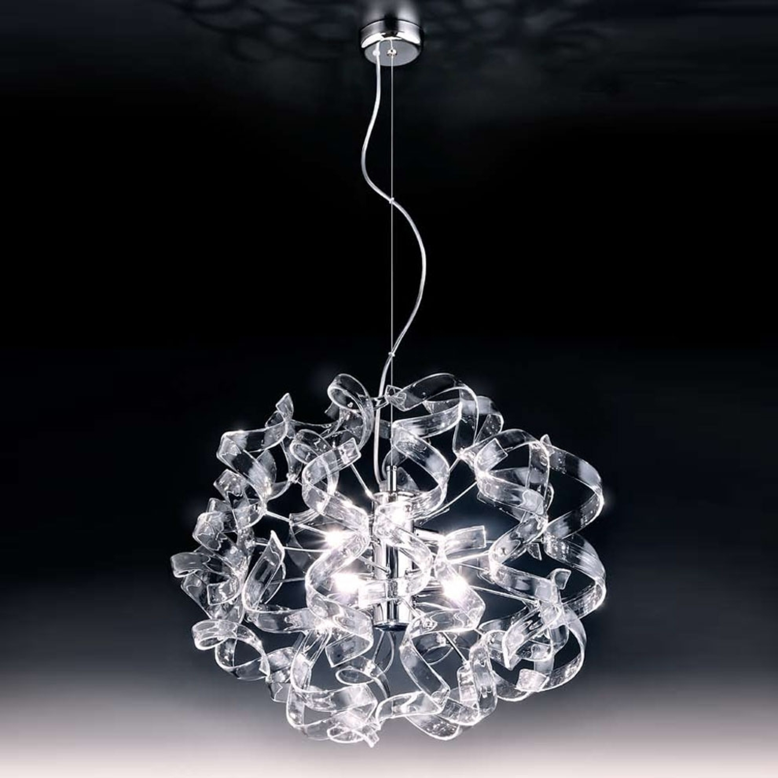 Glanzende hanglamp Crystal, ovaal