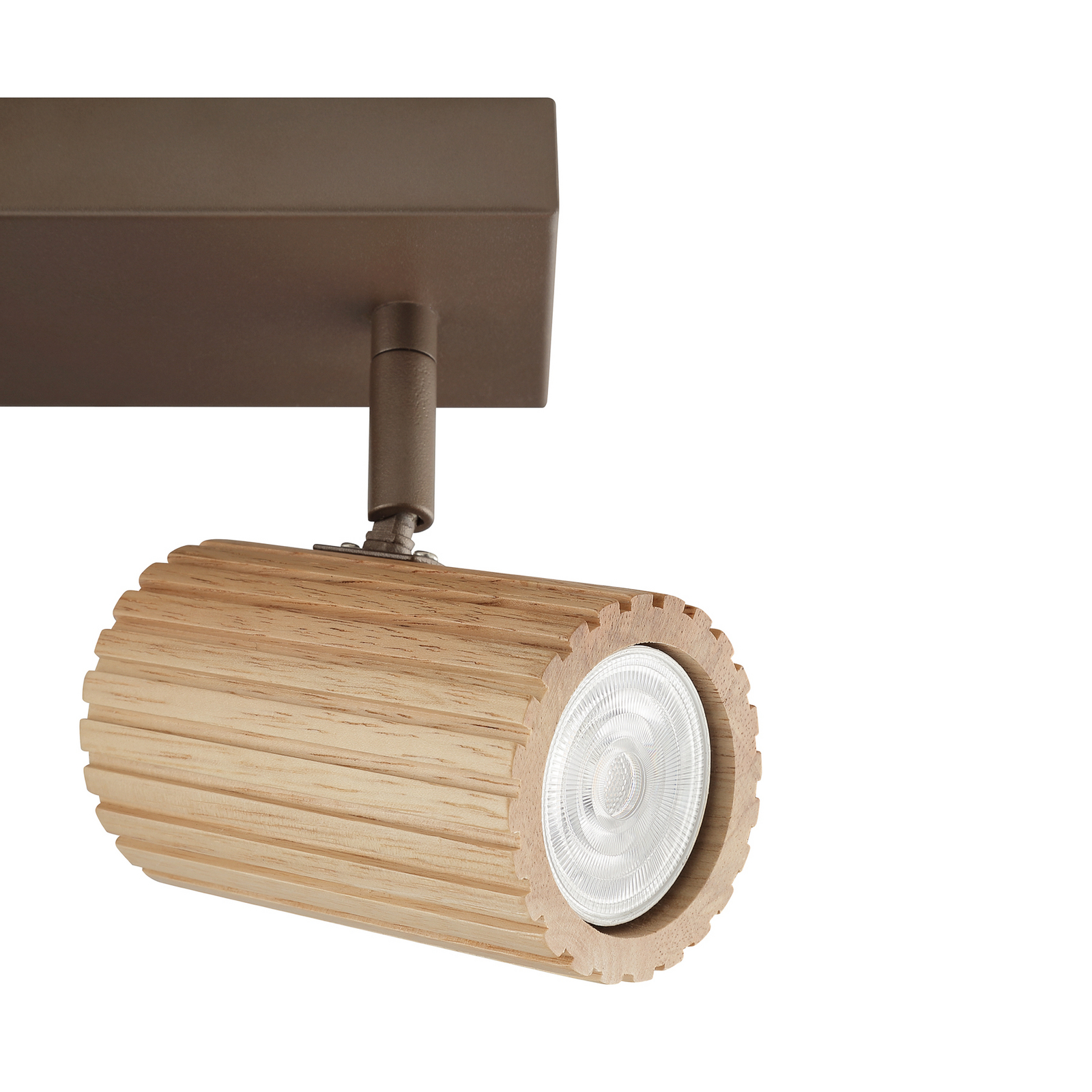 Stropní světlo Lakewood, dřevo, délka 31 cm, 2 žárovky