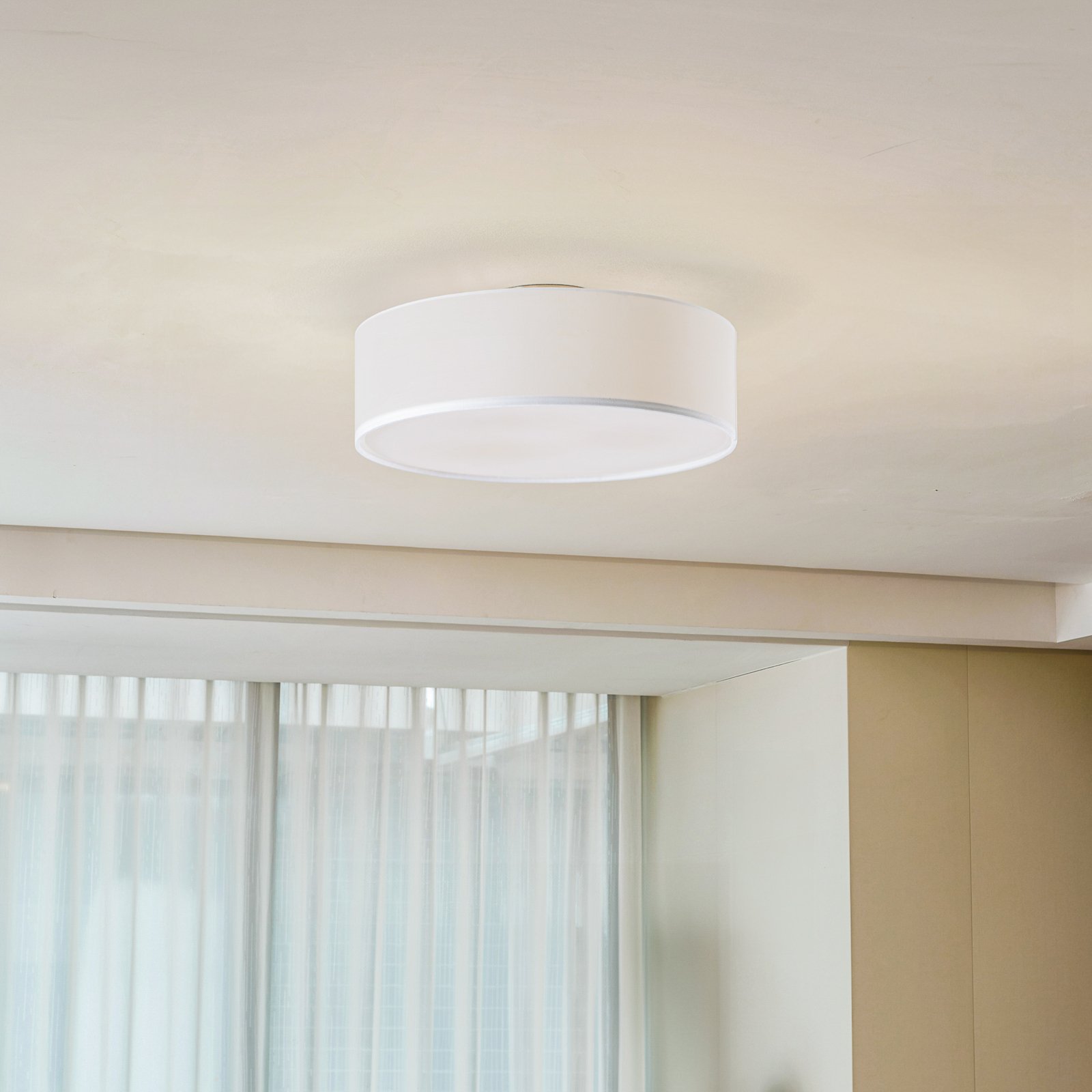 Sebatin Candeeiro de Tecto Ø40 Cream/White/Nickel - Lindby