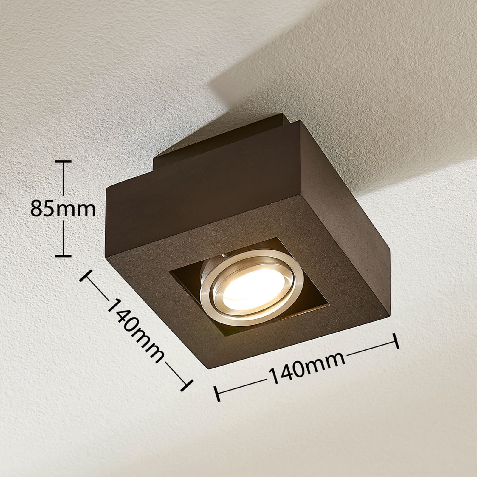 Vince LED ceiling light 14 x 14 cm in black