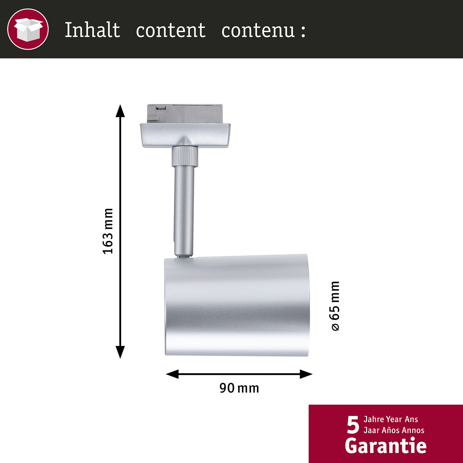 Paulmann URail Spot LED sur rail Luxe Zigbee chrome mat GU10