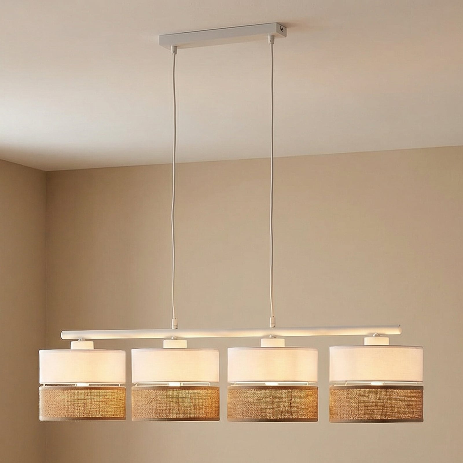 Linobianco pendant light, linear, 4-bulb
