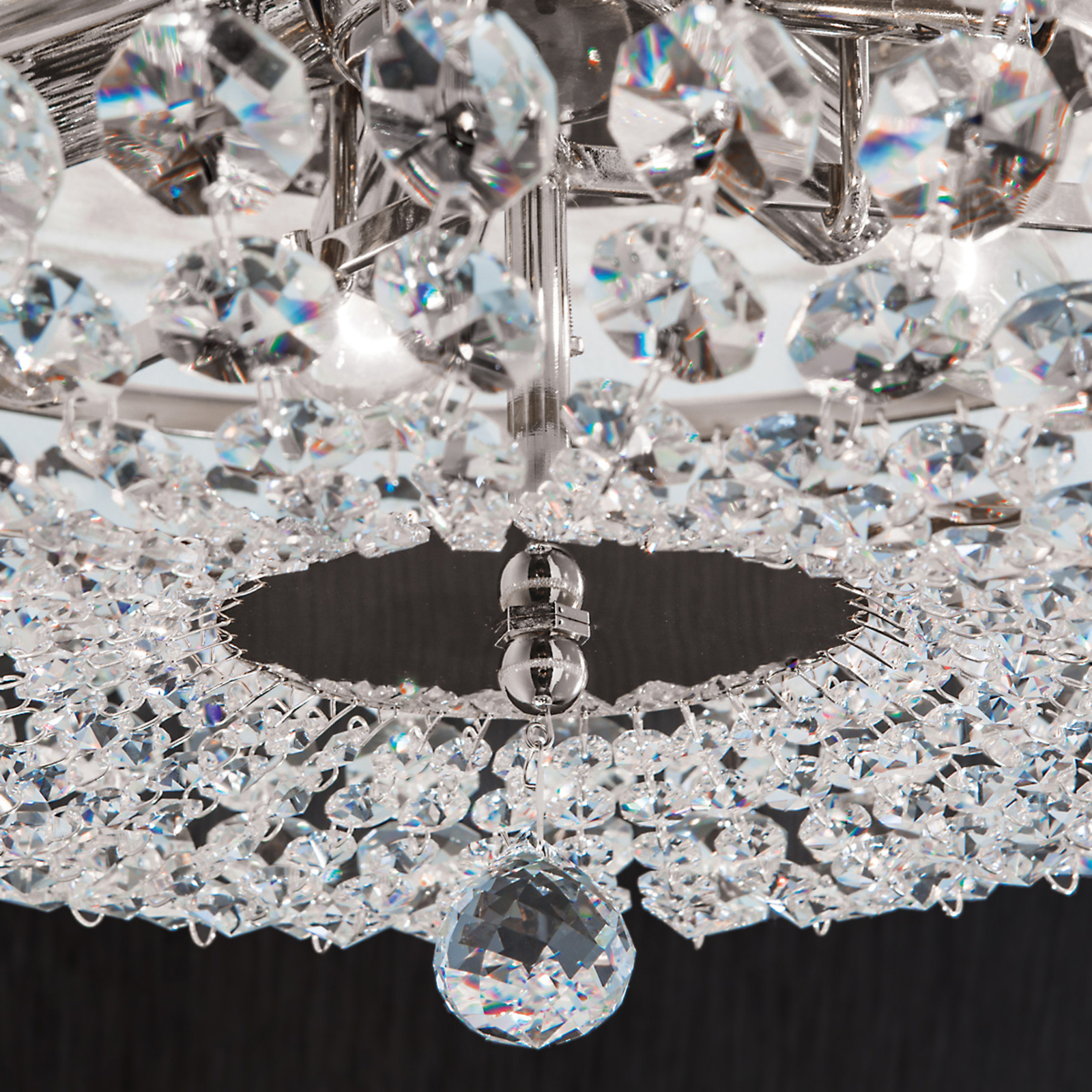 Verchromte Kristalldeckenleuchte SHERATA, 45 cm