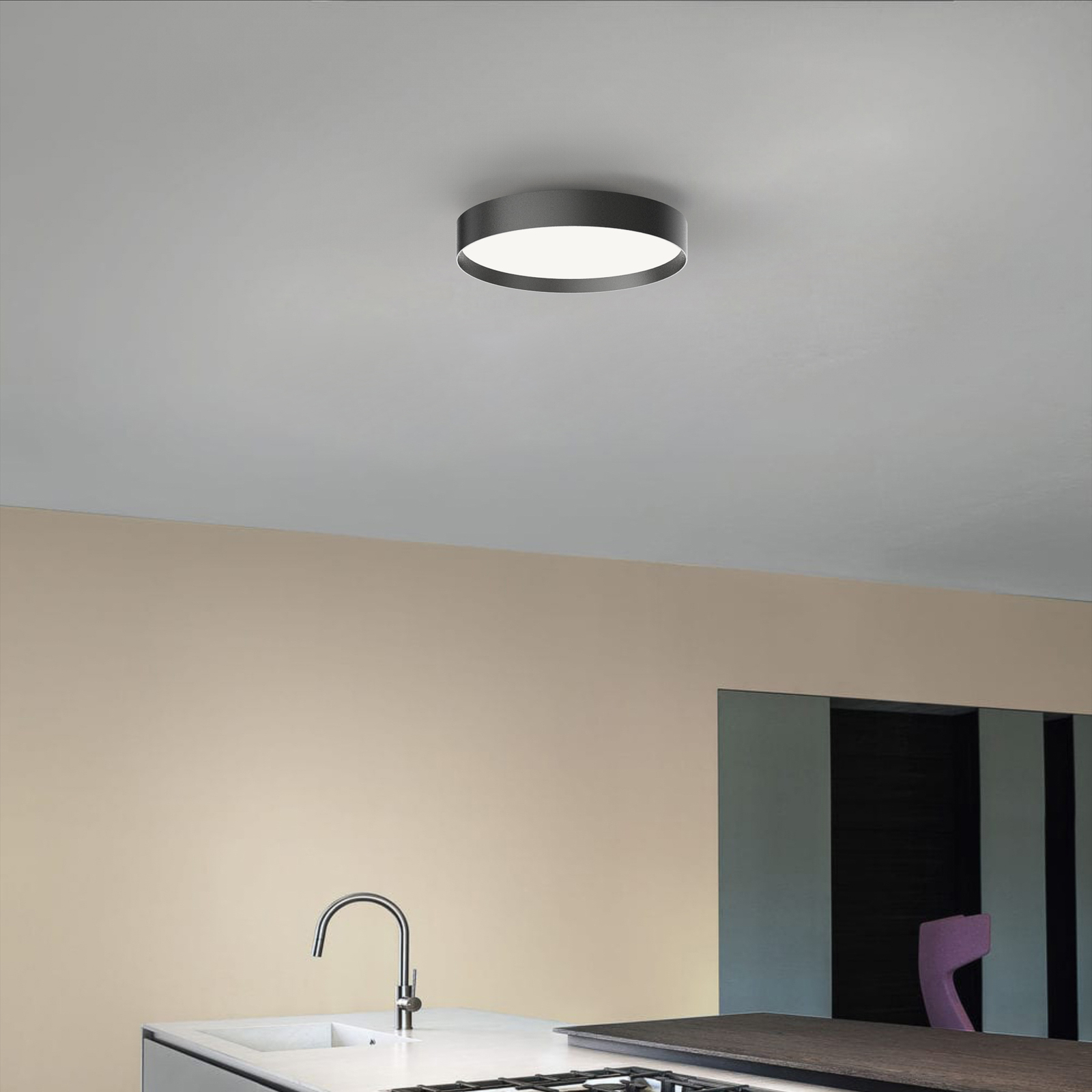 LOOM DESIGN Lucia LED ceiling light Ø45cm black