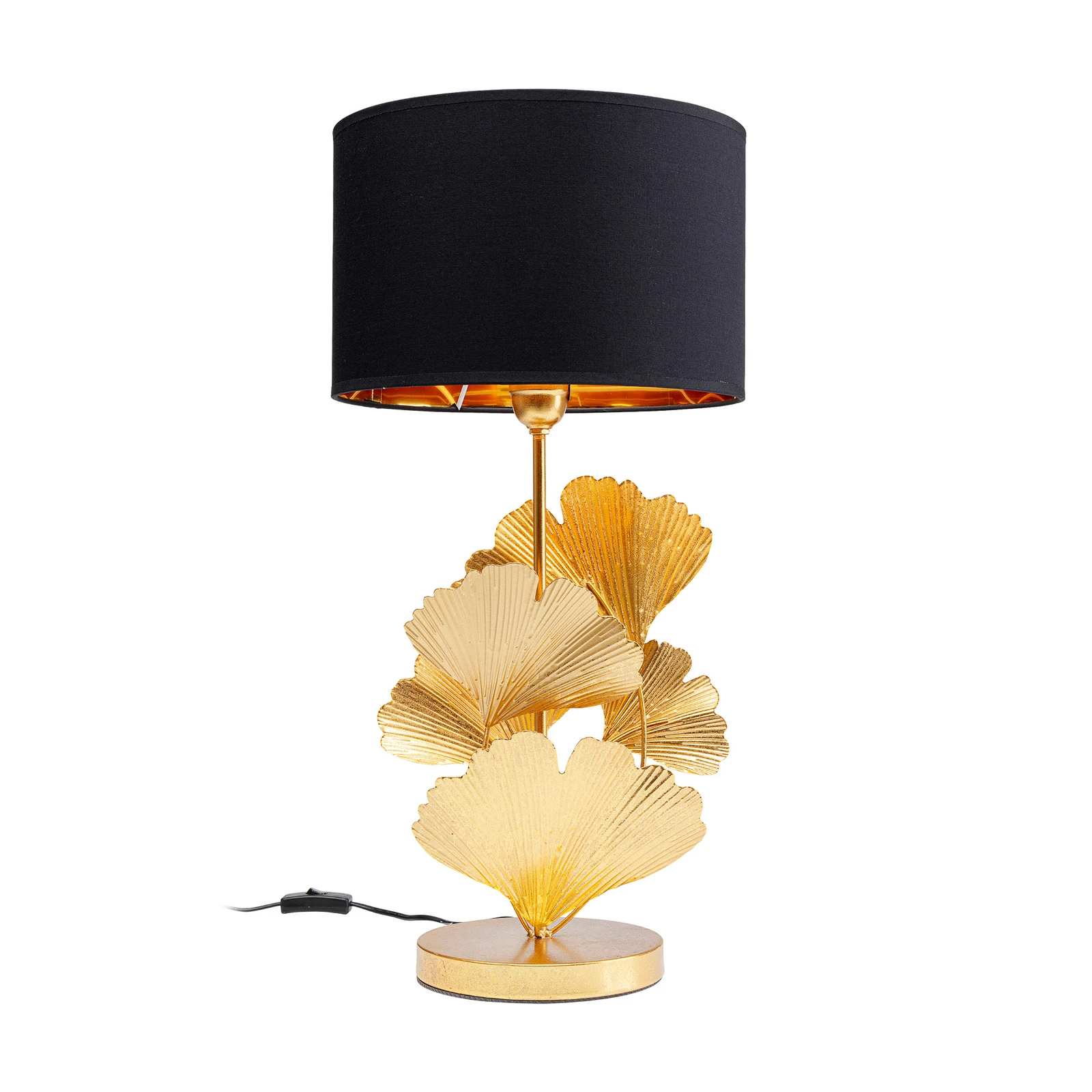 KARE bordlampe Flores, svart/gull, metall, 62 cm, E27