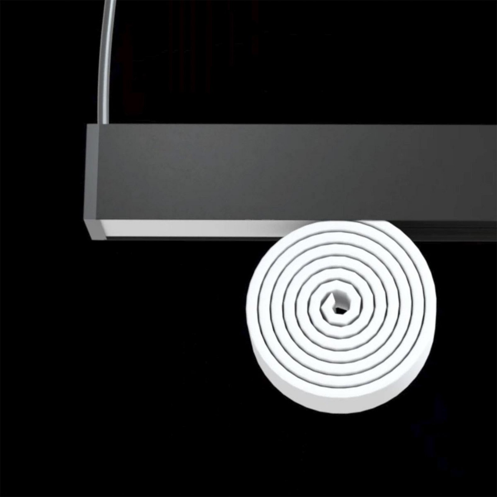 SLC LED ceiling light Click for length 140 cm, black, CCT