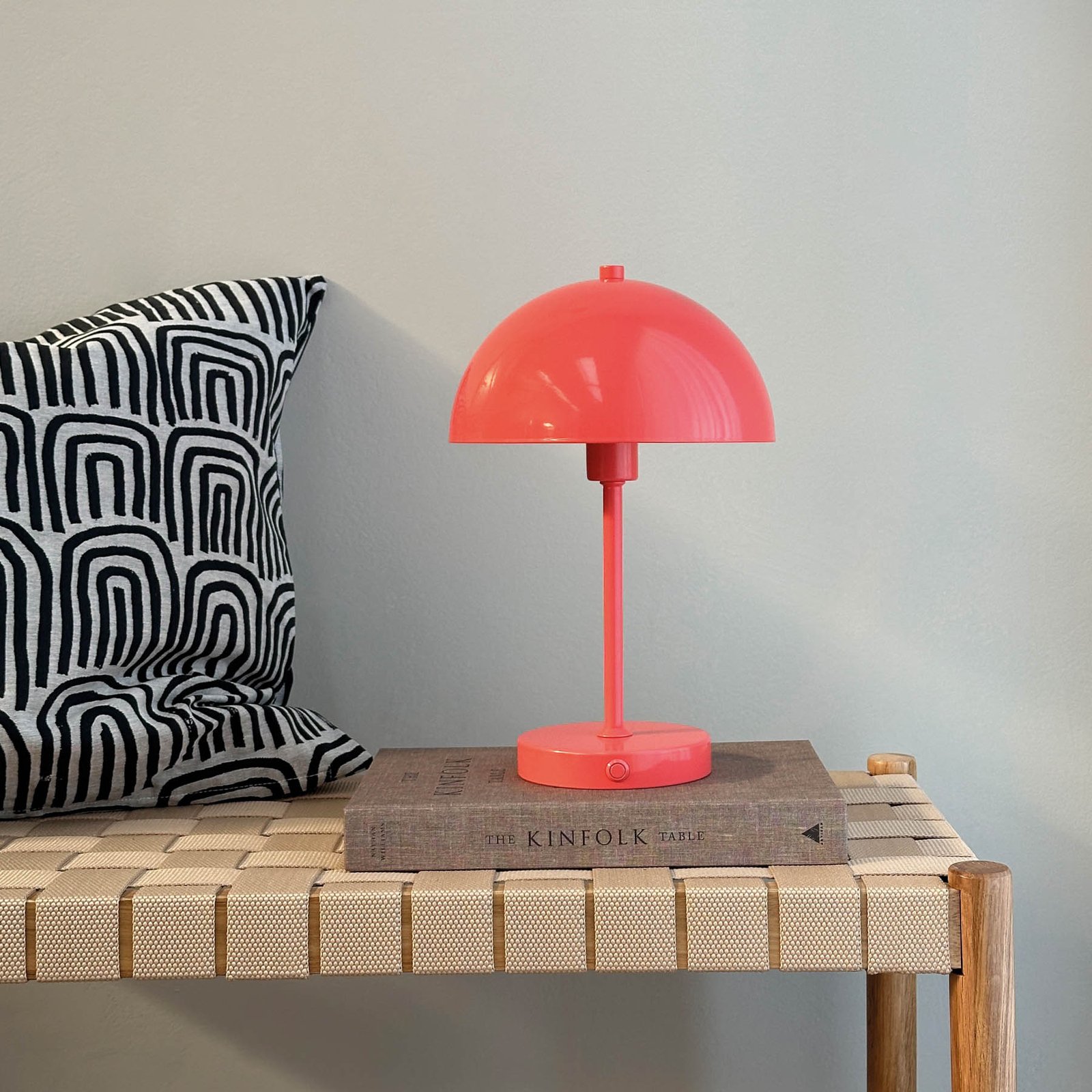 Dyberg Larsen Stockholm rechargeable table lamp, melon red