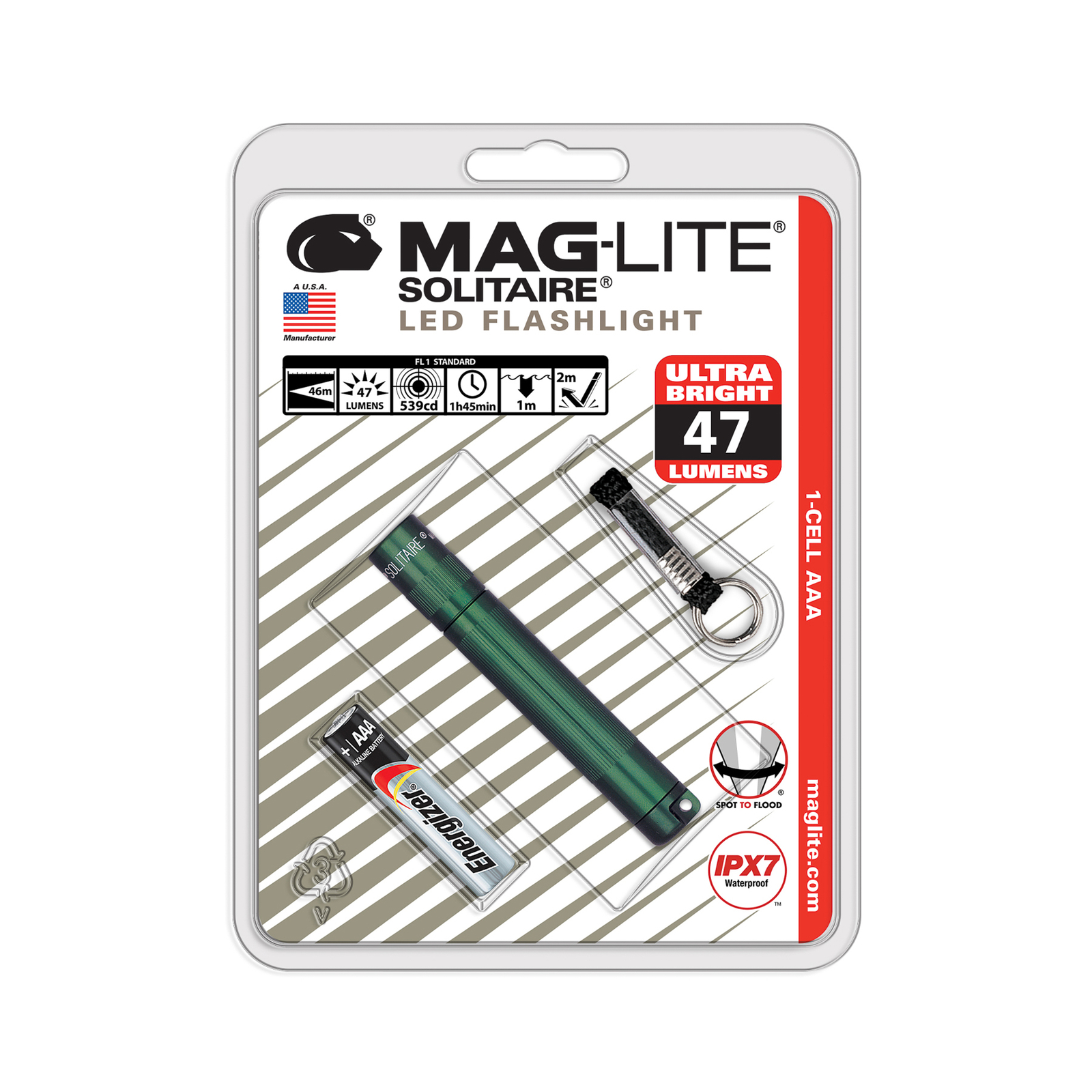 Svítilna Maglite LED Solitaire, 1 článek AAA, zelená
