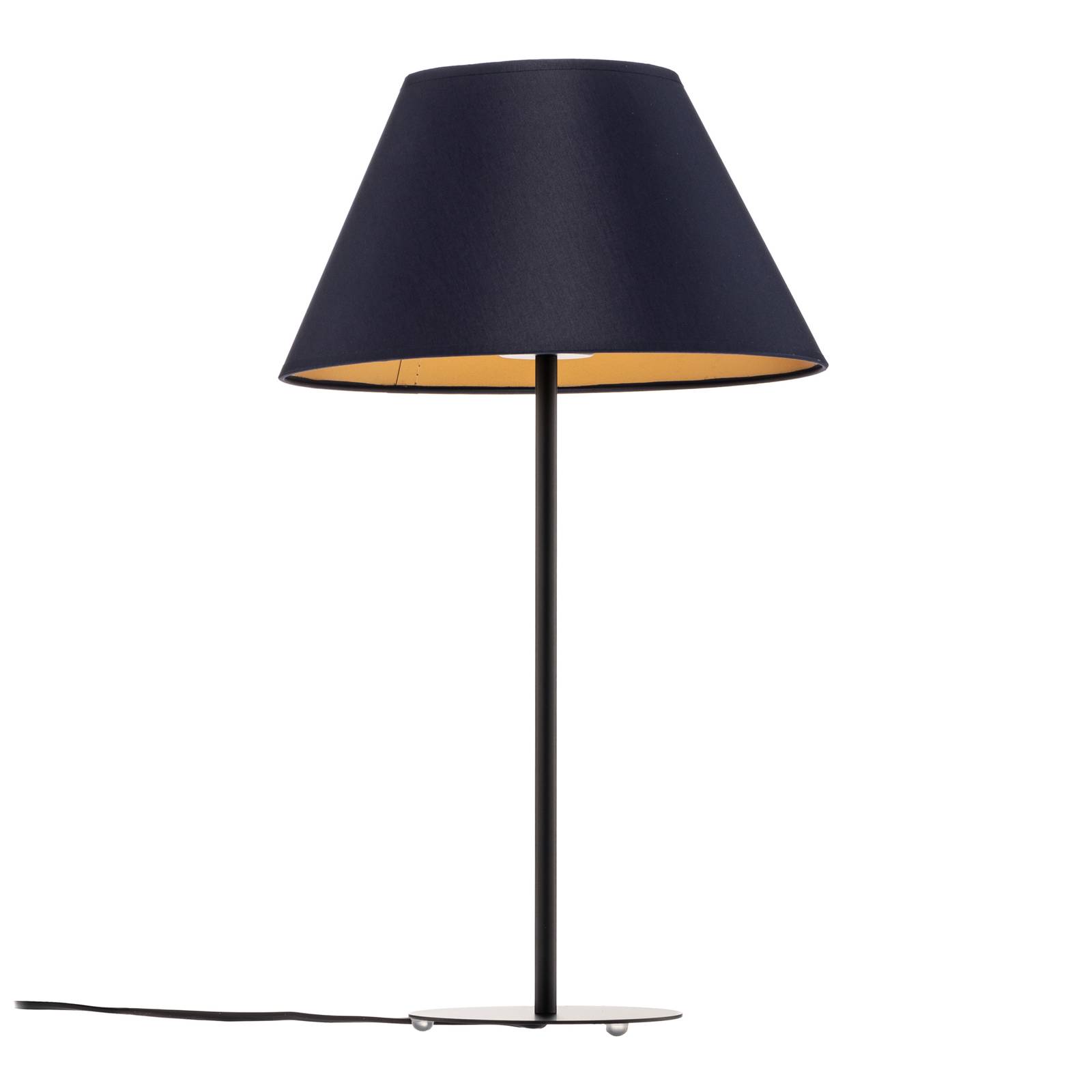 Euluna Lampe à poser Soho conique H56 cm bleu/doré