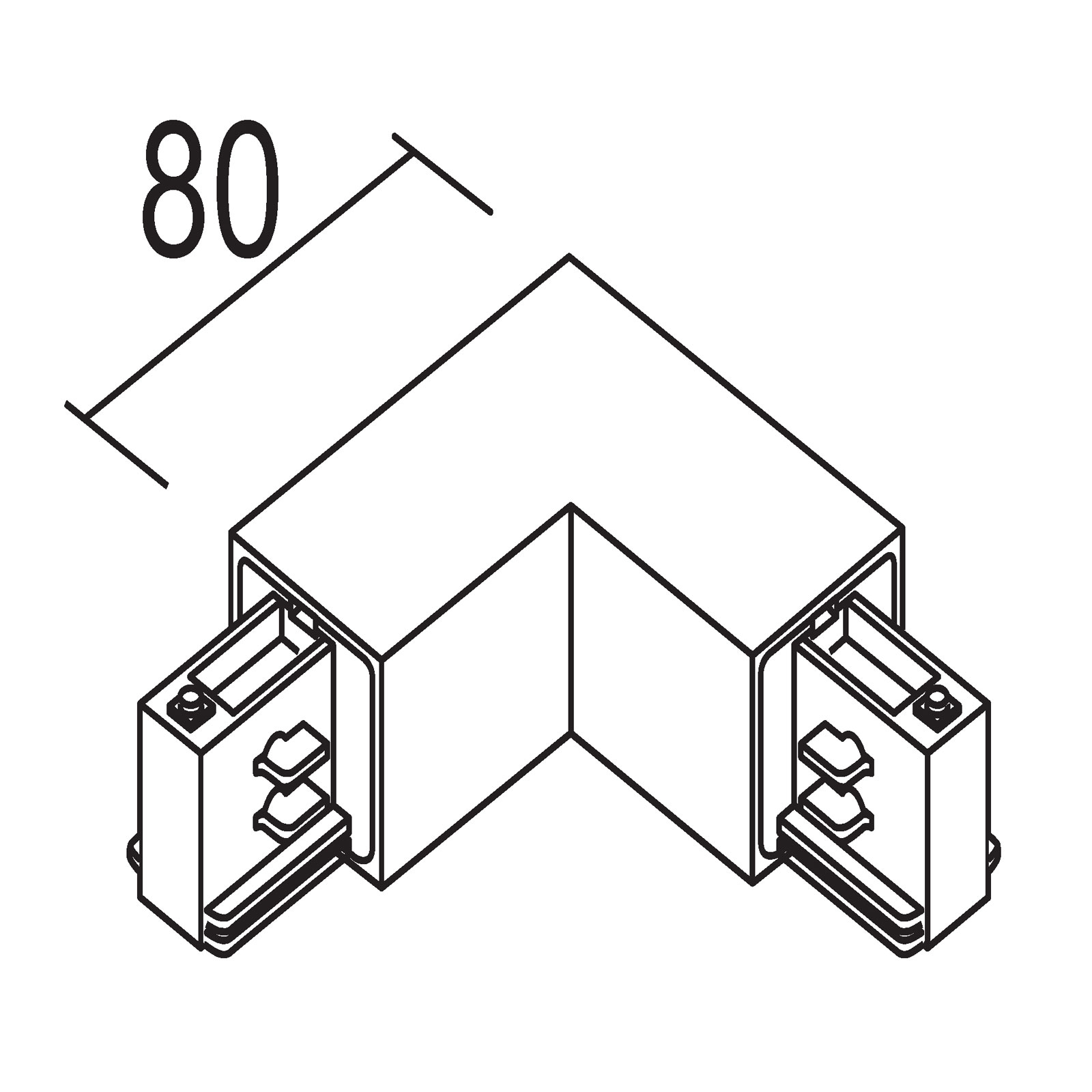 Ivela 90°-Ecke Erde innen, LKM 3-Phasen-Schiene