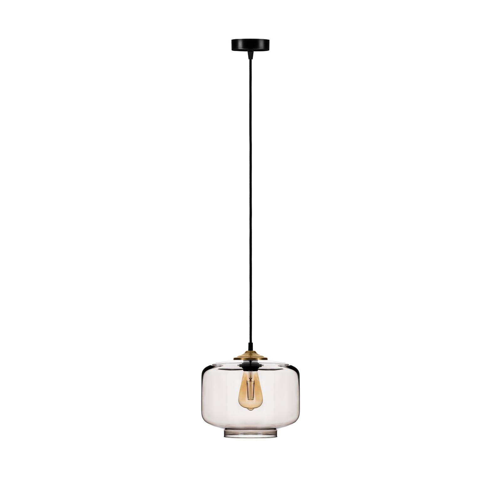 Hängeleuchte Tube mit Glasschirm rauchgrau Ø 25cm