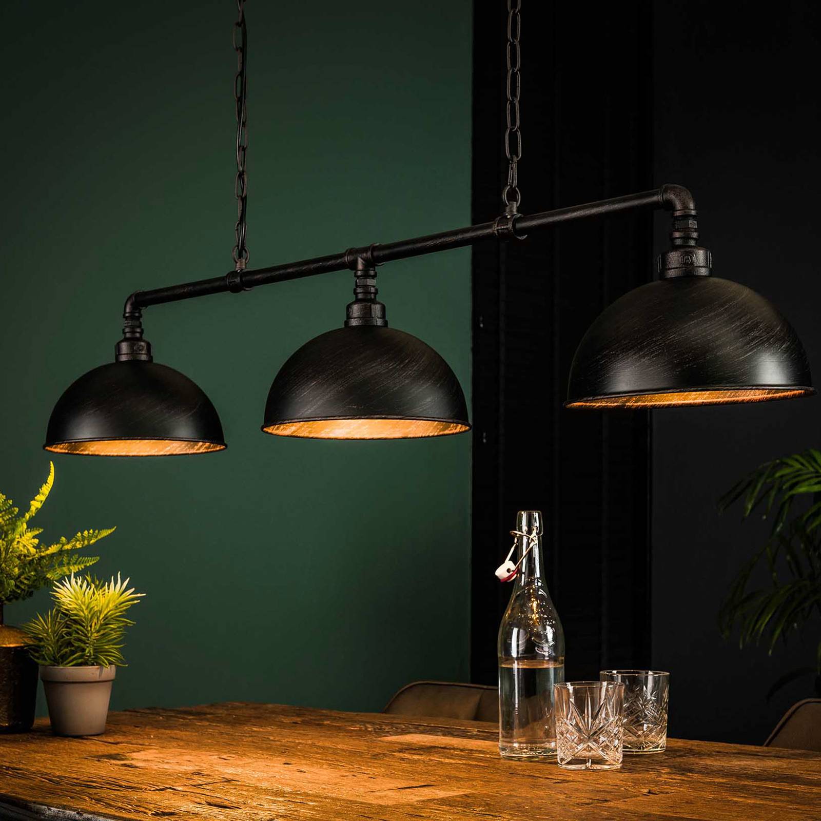 Zijlstra Vanderbrock Hanglamp voor woonkamer / eettafel - industriële lamp - zwart - metaal - pendellamp - dimbaar