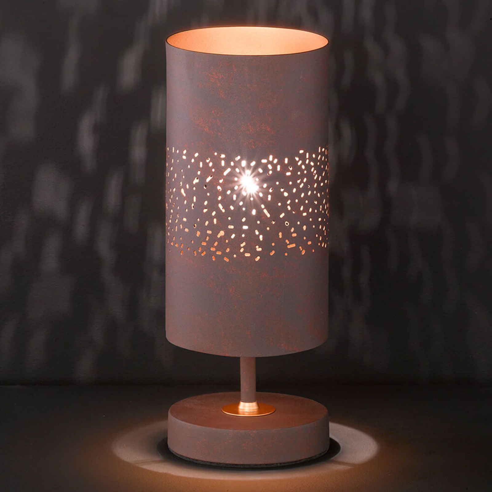 Wofi Ancona metal table lamp in antique brown, for Living / Dining Room, metal, E14, 40 W, energy efficiency: A++, H: 30 cm
