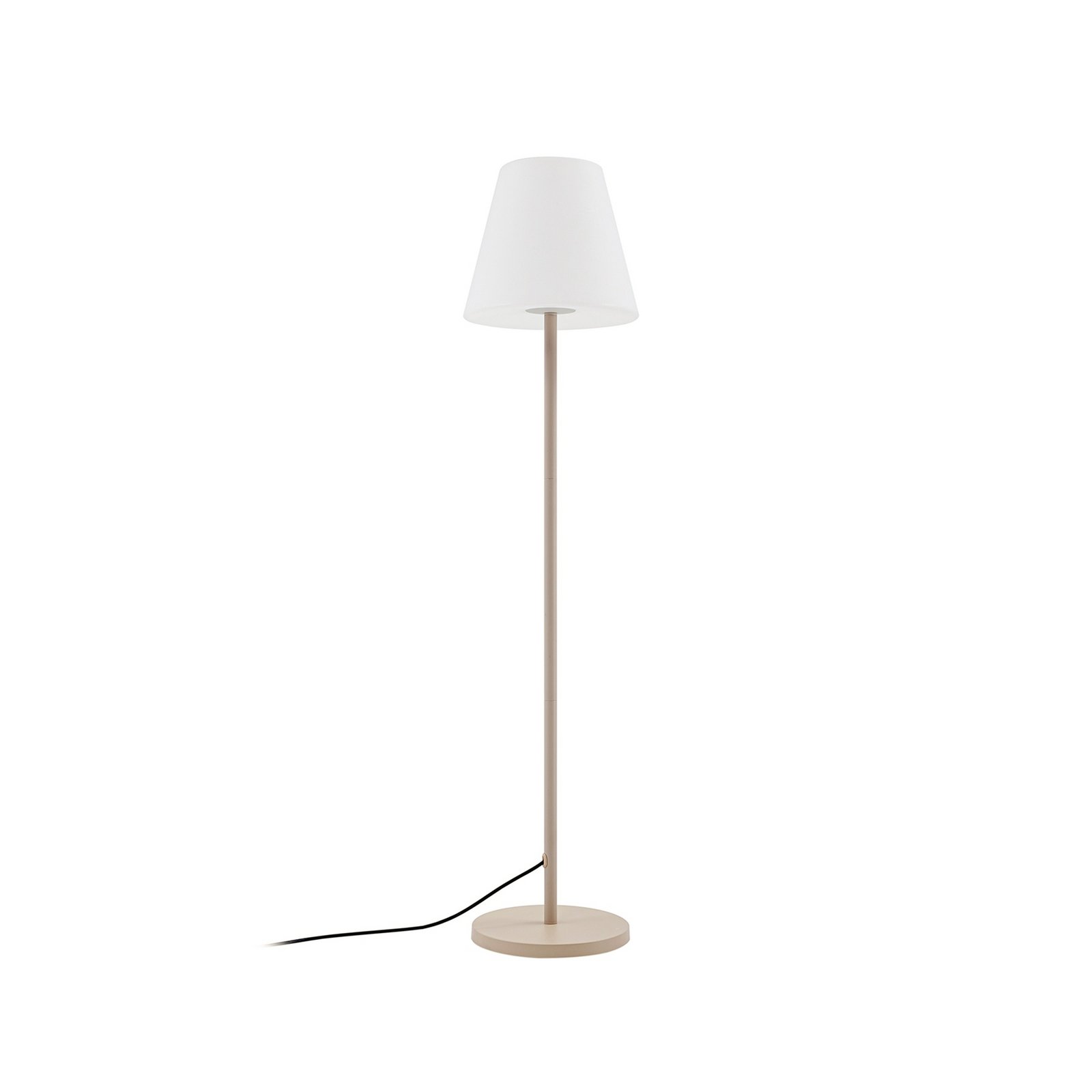 Lucande terrasselampe Jaimy, beige, metal, 150 cm, E27