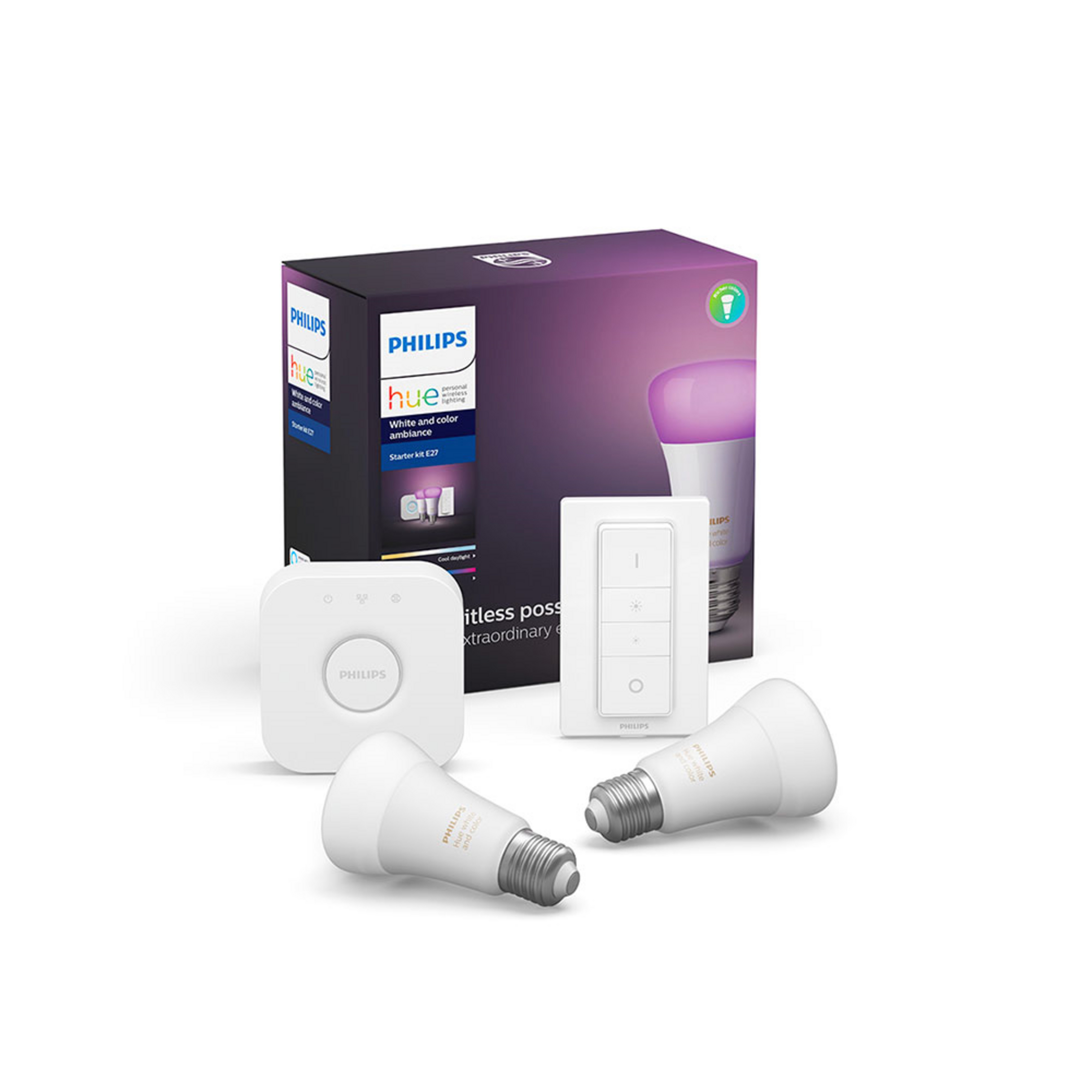 Philips Hue White/Color Amb. Kit de pornire 2 Bluetooth E27 1055lm - Philips Hue