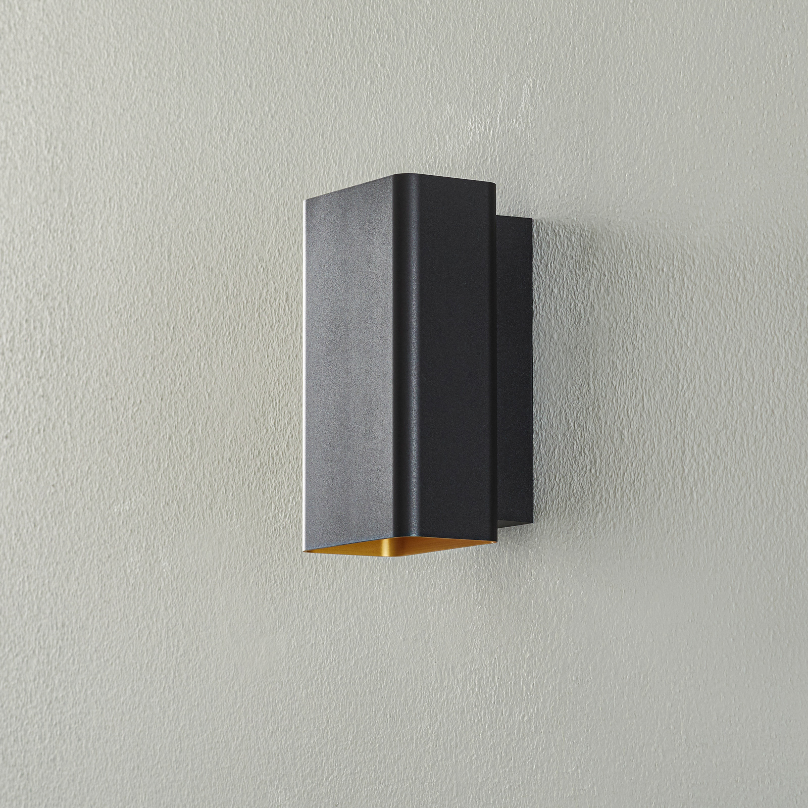 BEGA Studio Line wall lamp slim black/gold 18 cm