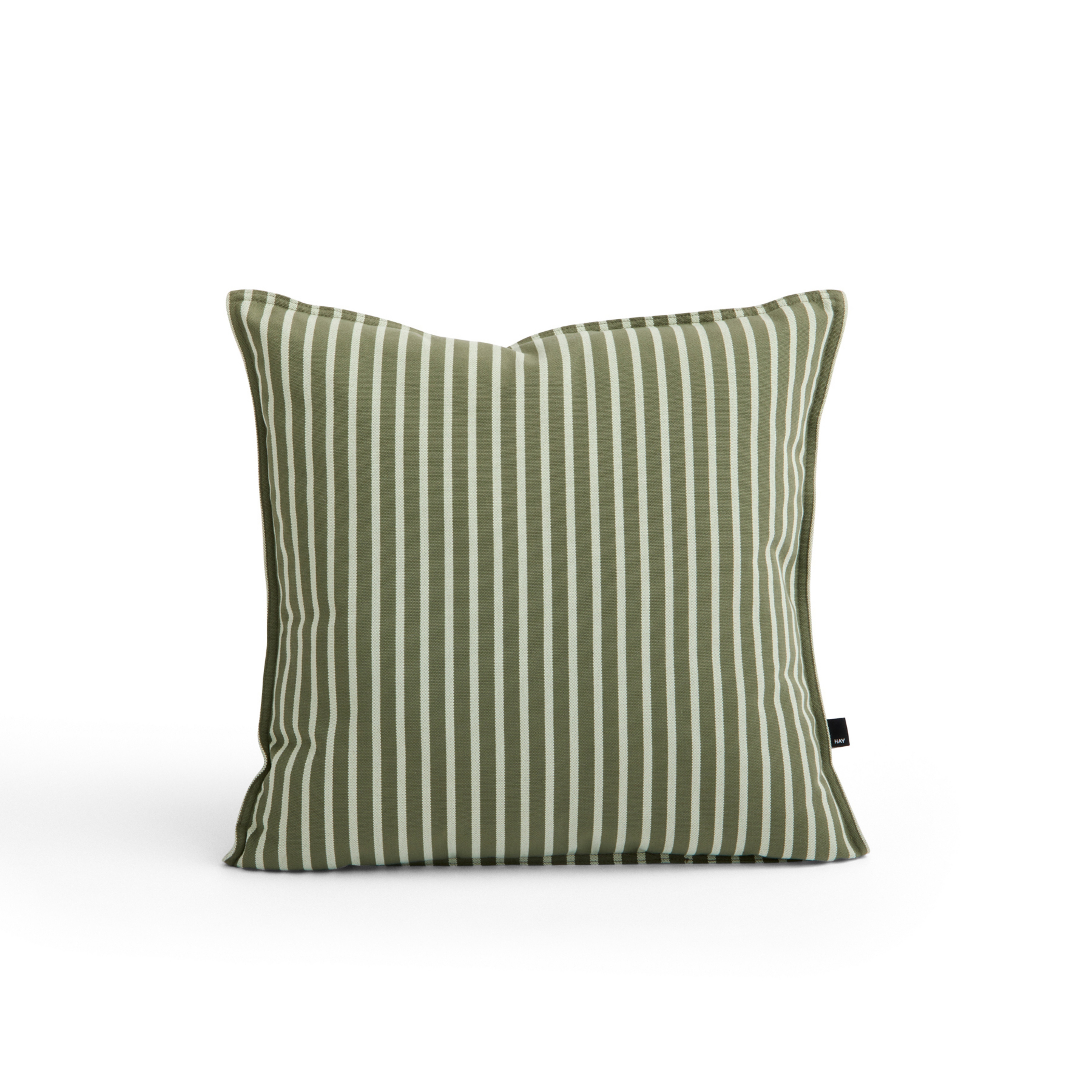 Coussin Terrazza, rubans larges olive, 50 x 50 cm - HAY