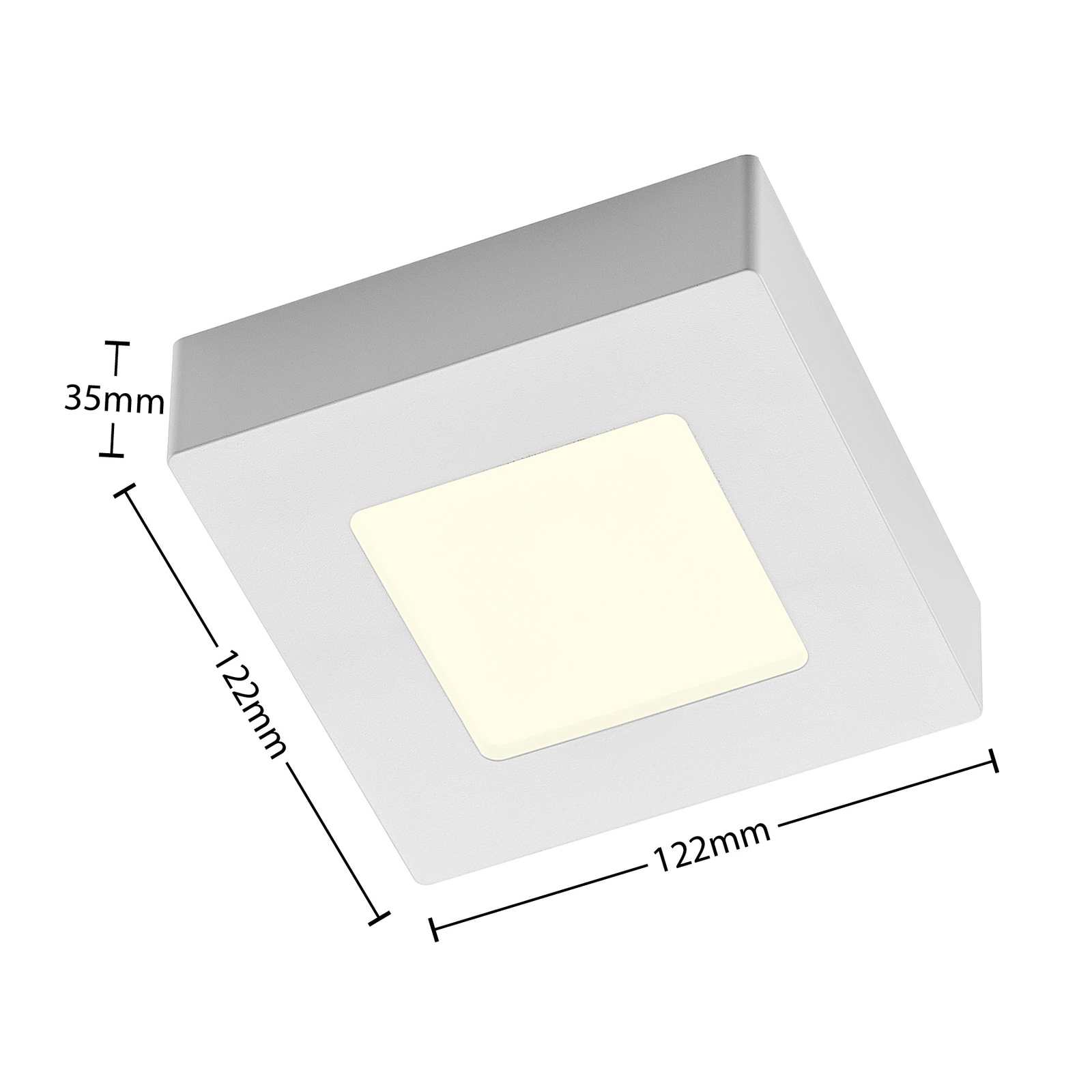 Prios LED stropna svetilka Alette, bela, 12,2 cm, z možnostjo zatemnitve
