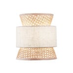 Vägglampa Gazebo, natur/beige, bredd 24 cm, rotting/tyg