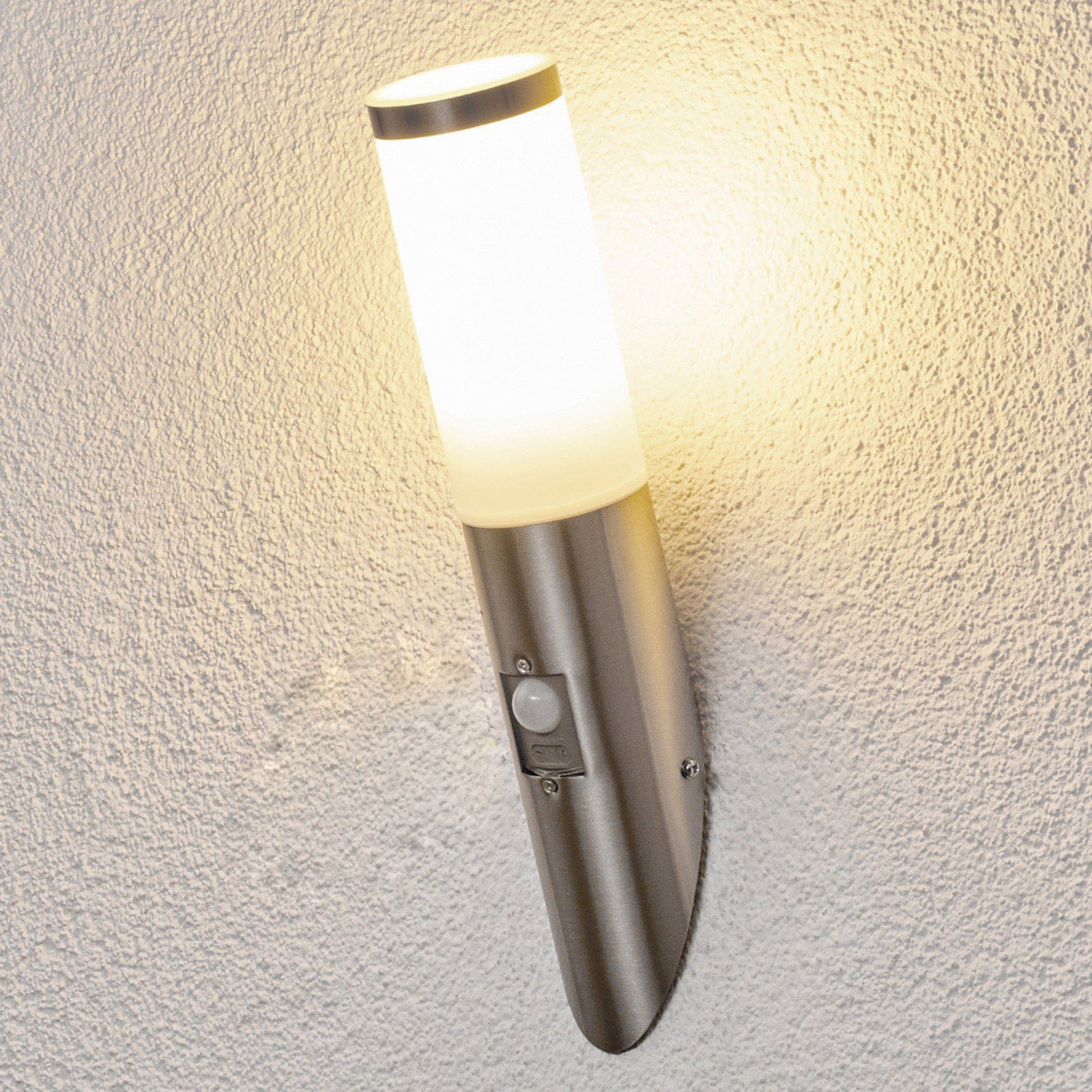 lámpara pared acero inox detector mov Kristof