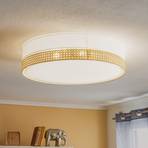 Paglia ceiling light white/rattan, Ø 60 cm