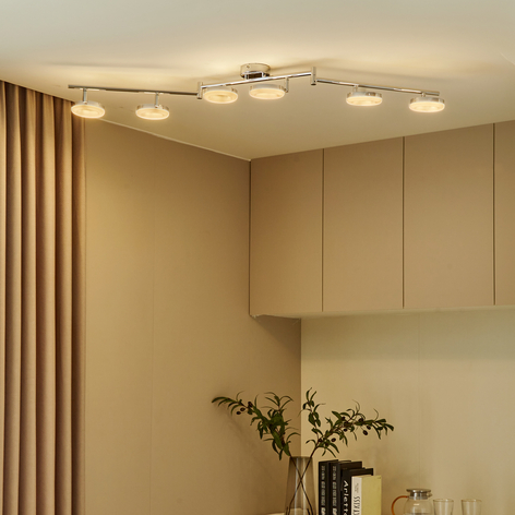 ELC Farida Deckenlampe, nickel, 6-flammig