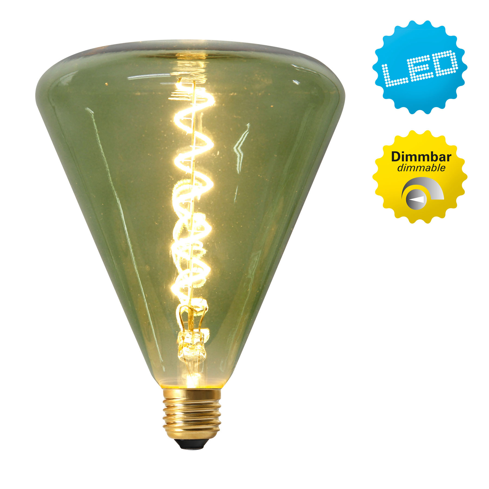 Lampadina LED Dilly E27 4W 2200K dimmerabile, colorata di verde