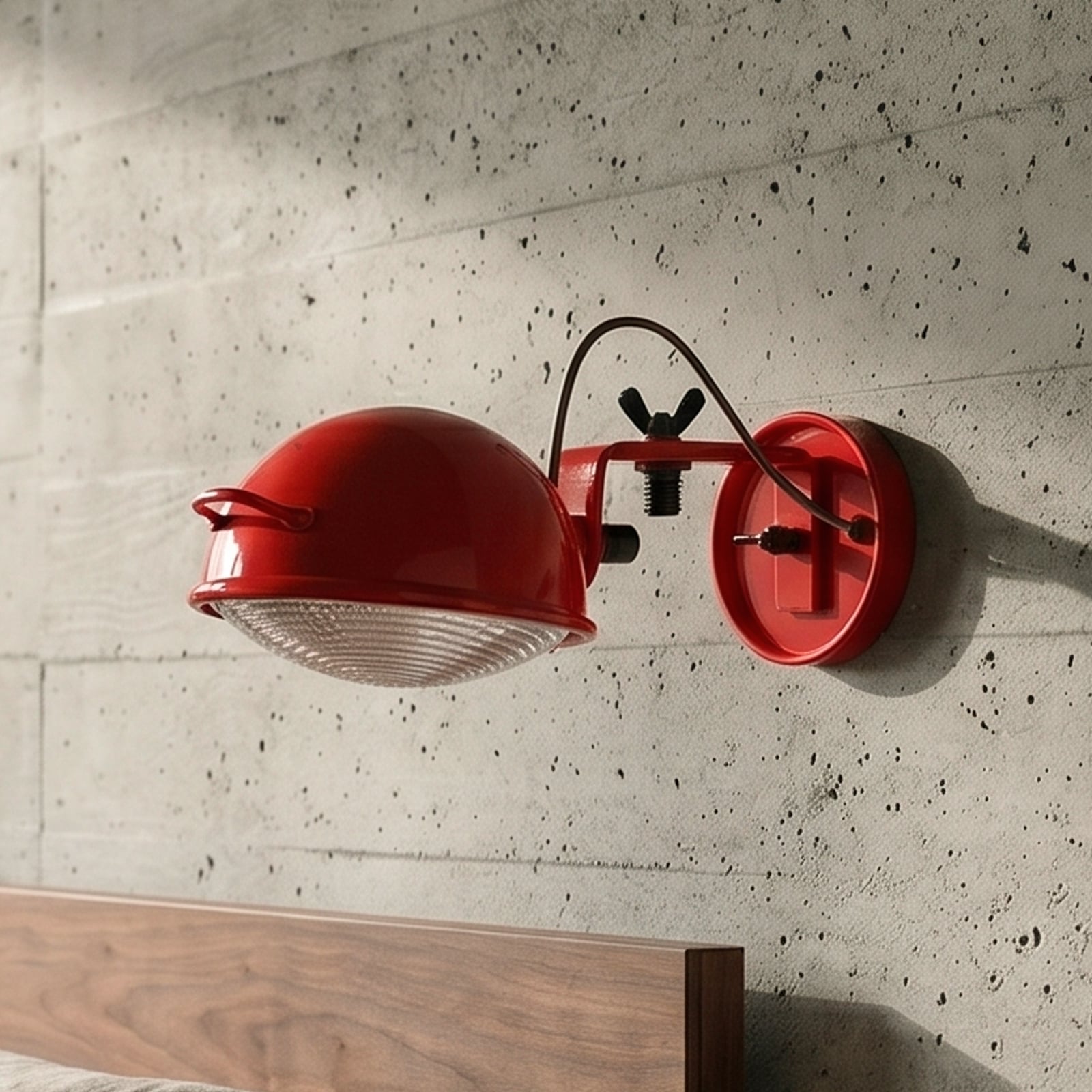 Aluminor sienas lampa „Jeep“, sarkana, alumīnijs, stikls, tērauds, E14