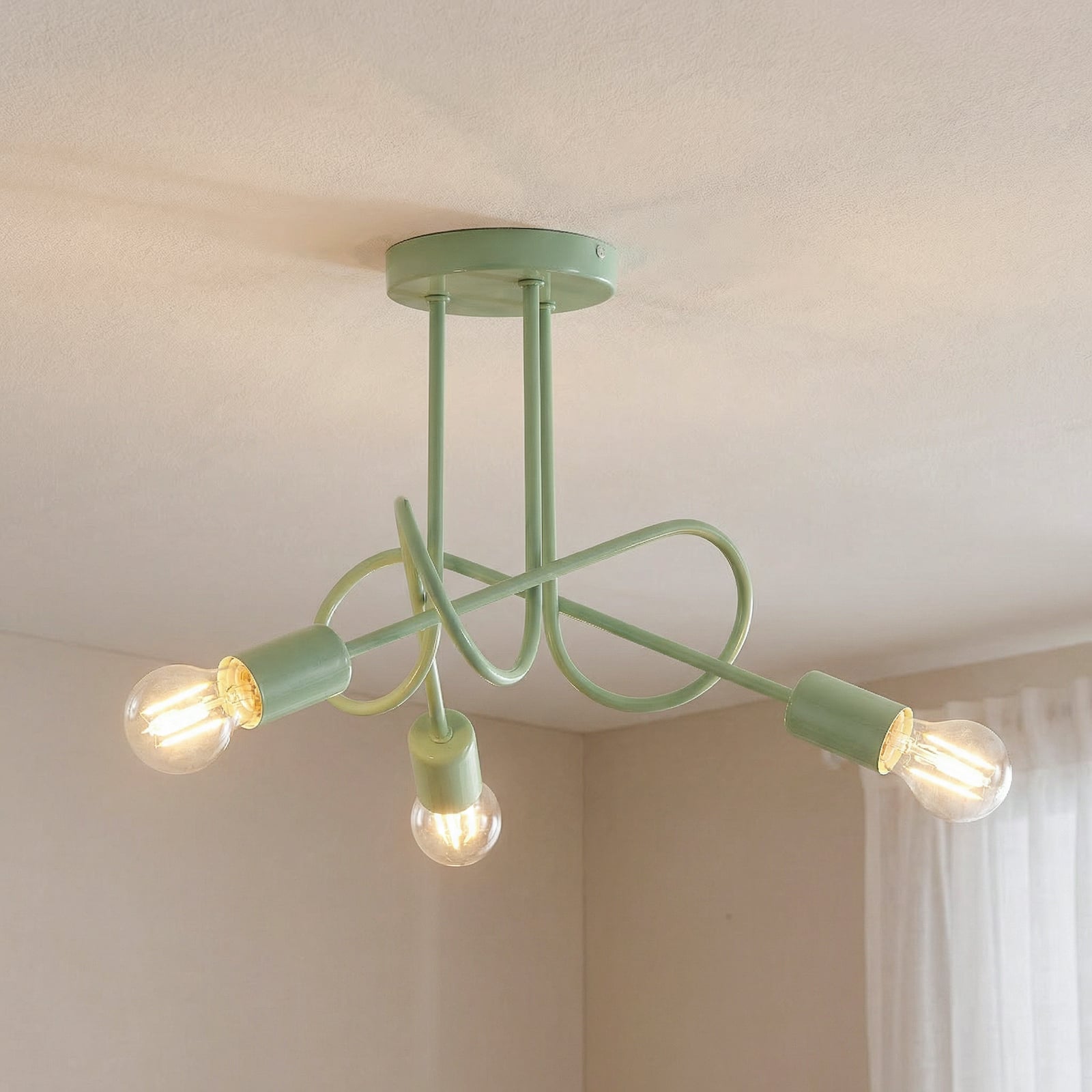 Sieninis šviestuvas Oxford, žalias, metalas, 3 lemputės, E27