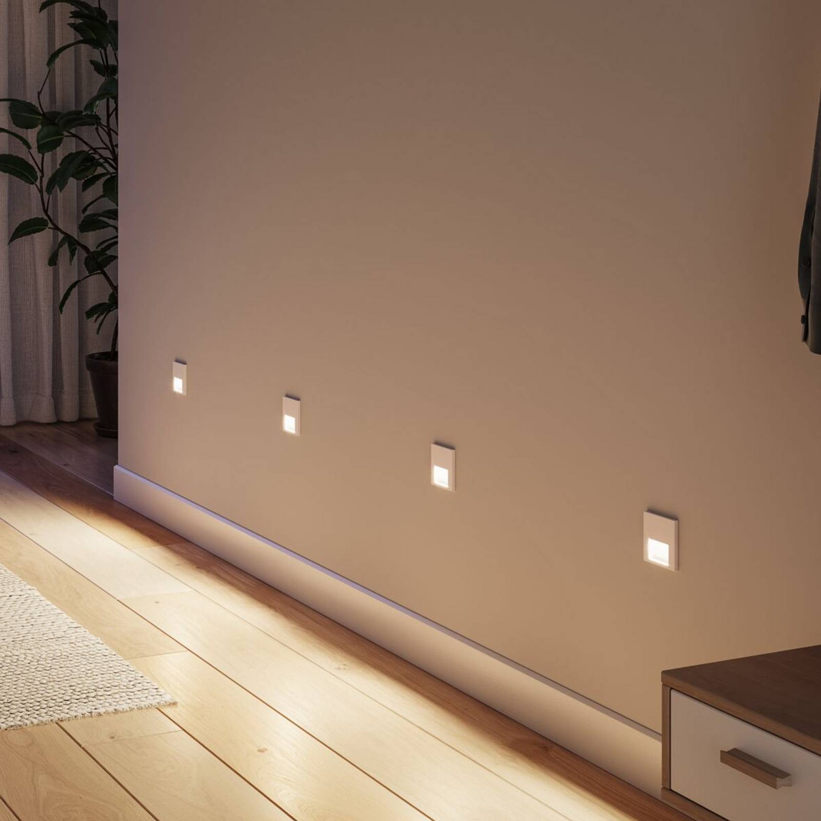 Lampe murale encastrable LED Paulmann Tsaro, blanche, en plastique, 2700 K