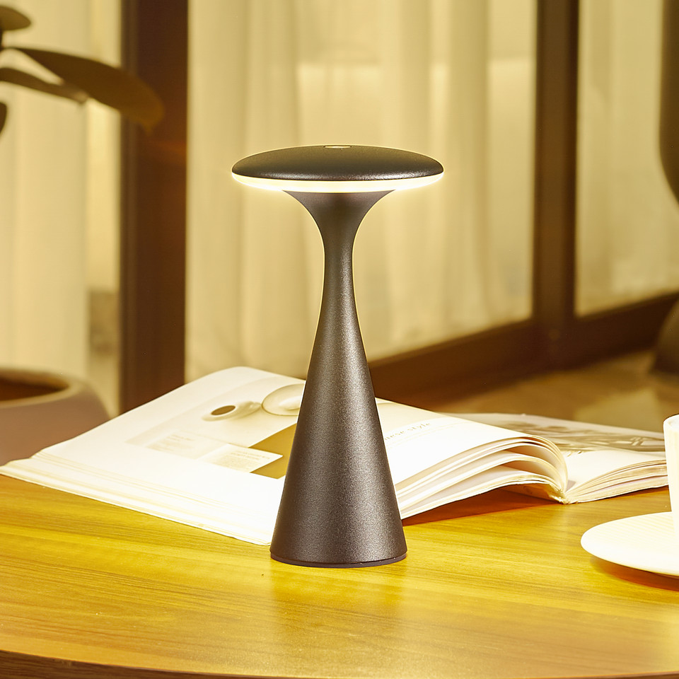 Lindby Evelen Portable Bordslampa CCT Dim. IP54, svart från Lindby