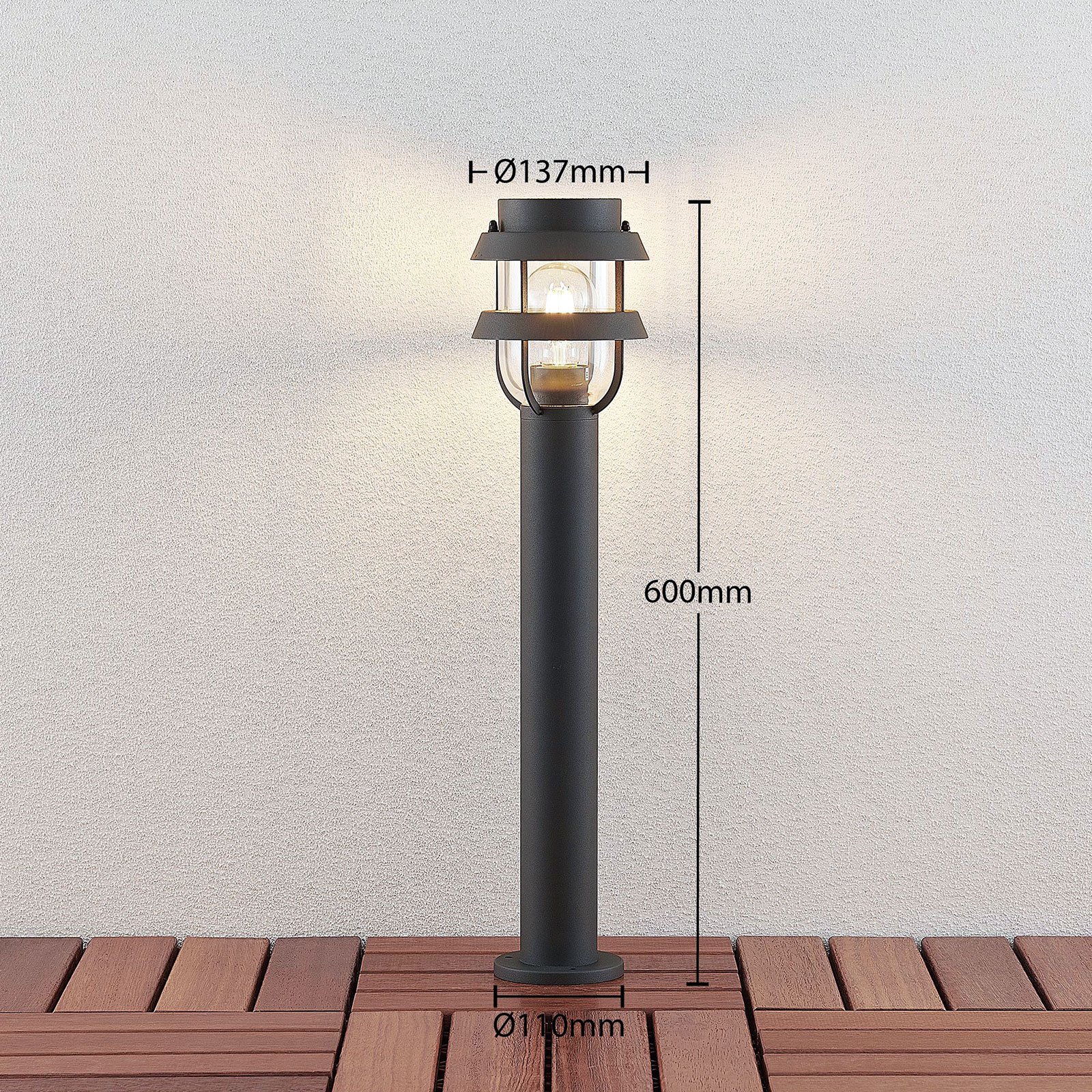 Alvaro Tuinlamp H60 Dark Grey - Lindby