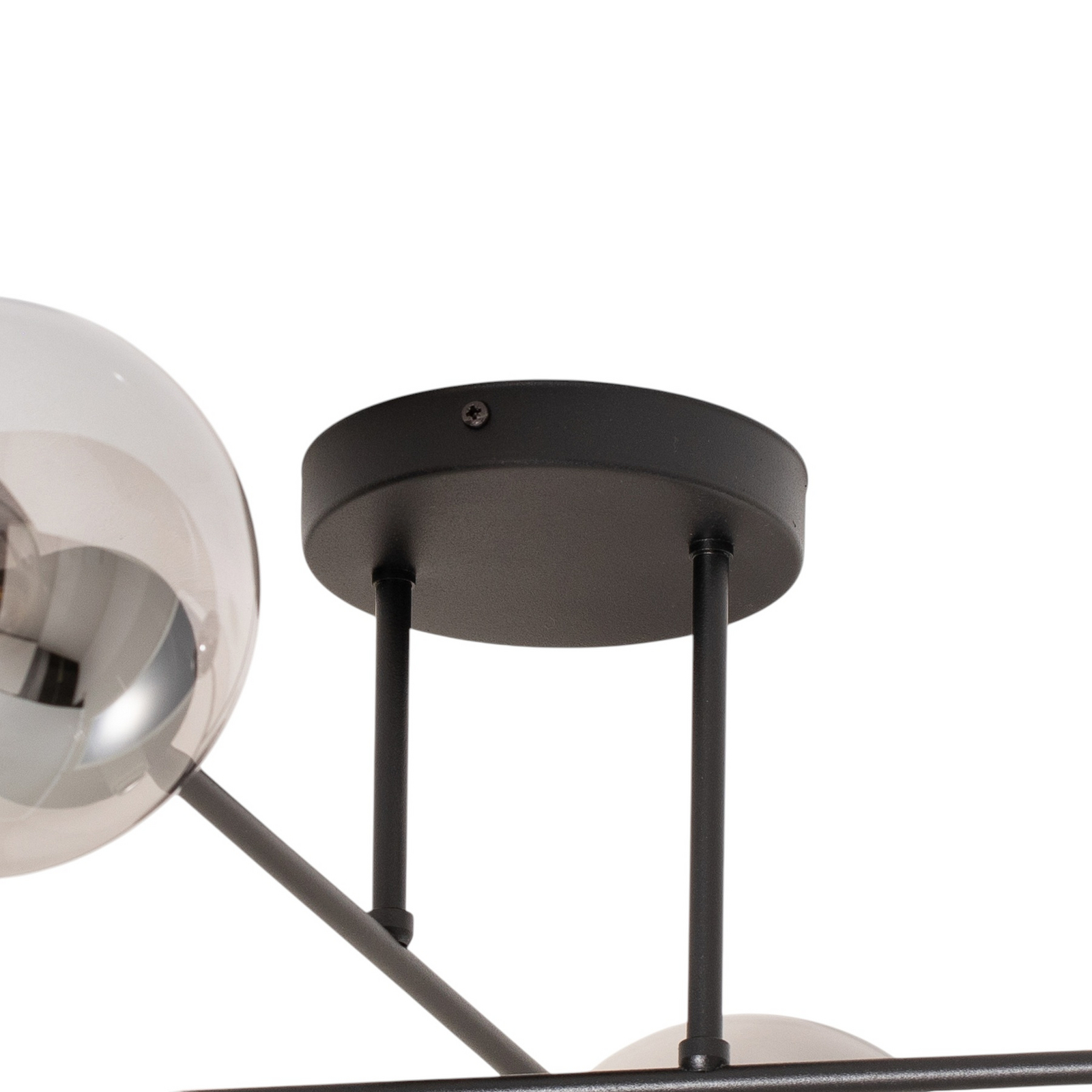 Lampa sufitowa Glassy, 4-punktowa krzyżowa czarna/grafitowa