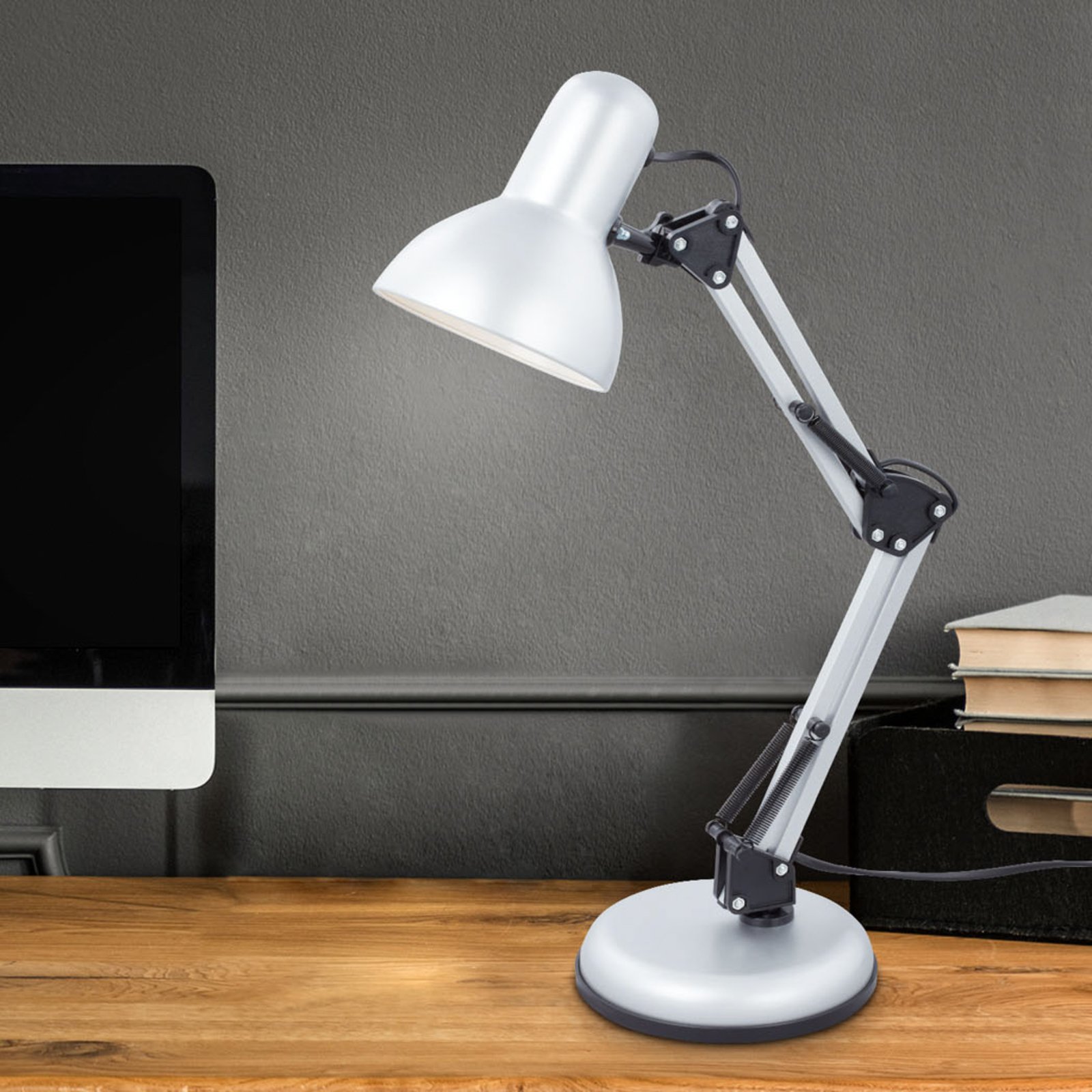 Pixa lampada da scrivania, regolabile, E14, bianco