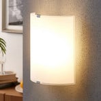 Lindby vägglampa Phil, vit, glas, höjd 21cm