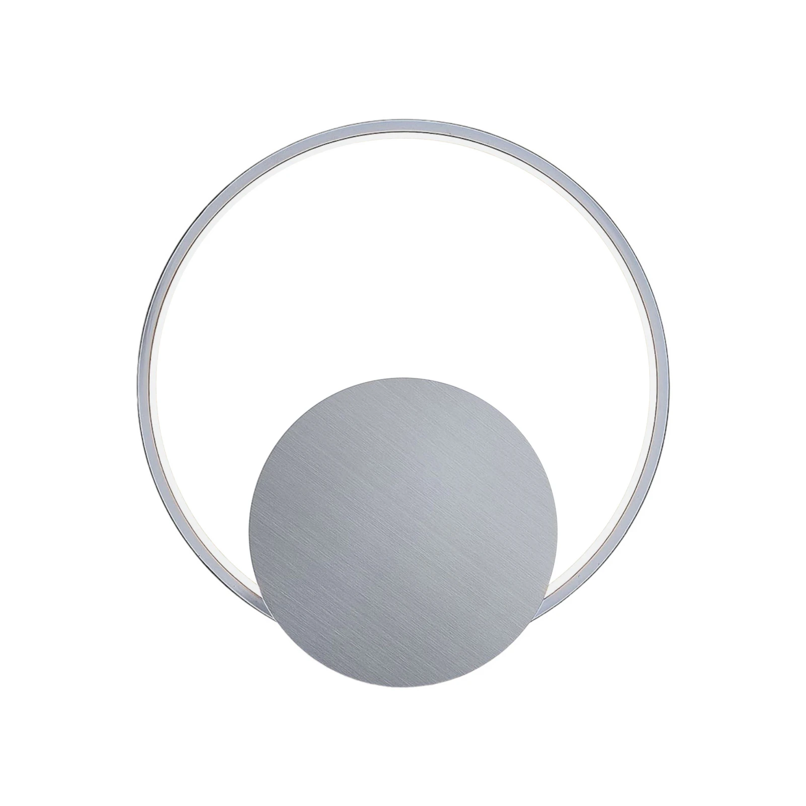 Lindby LED-vägglampa Anays, Ø 32 cm, krom/klar, plast