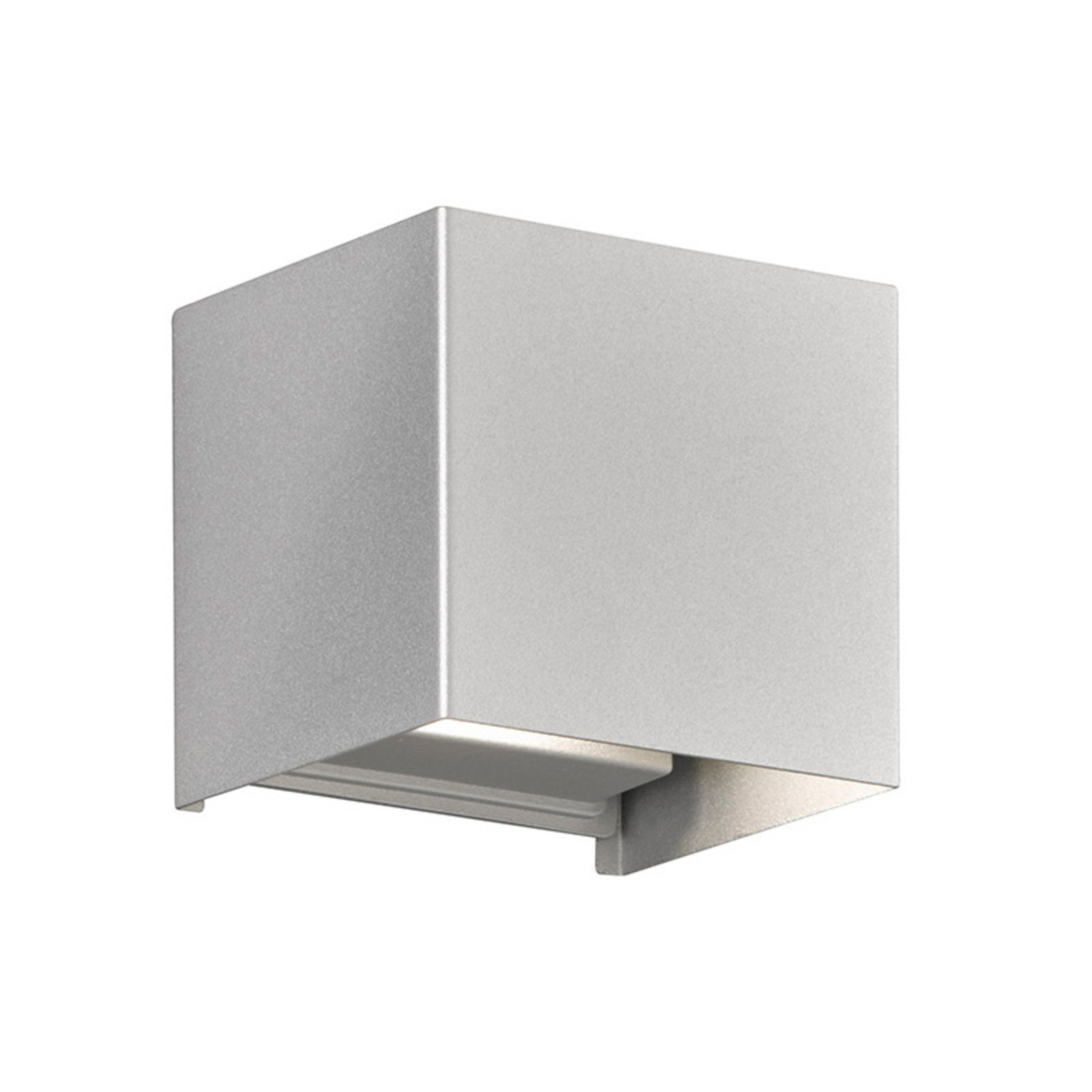 Wall LED outdoor wall light, cubic, silver