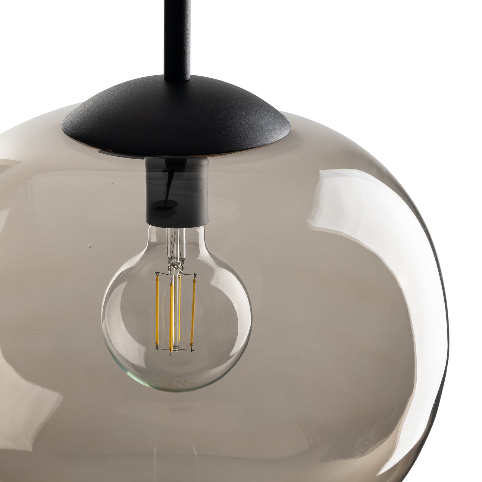 Vibe hanglamp, bruin-transparant glas, Ø 20 cm