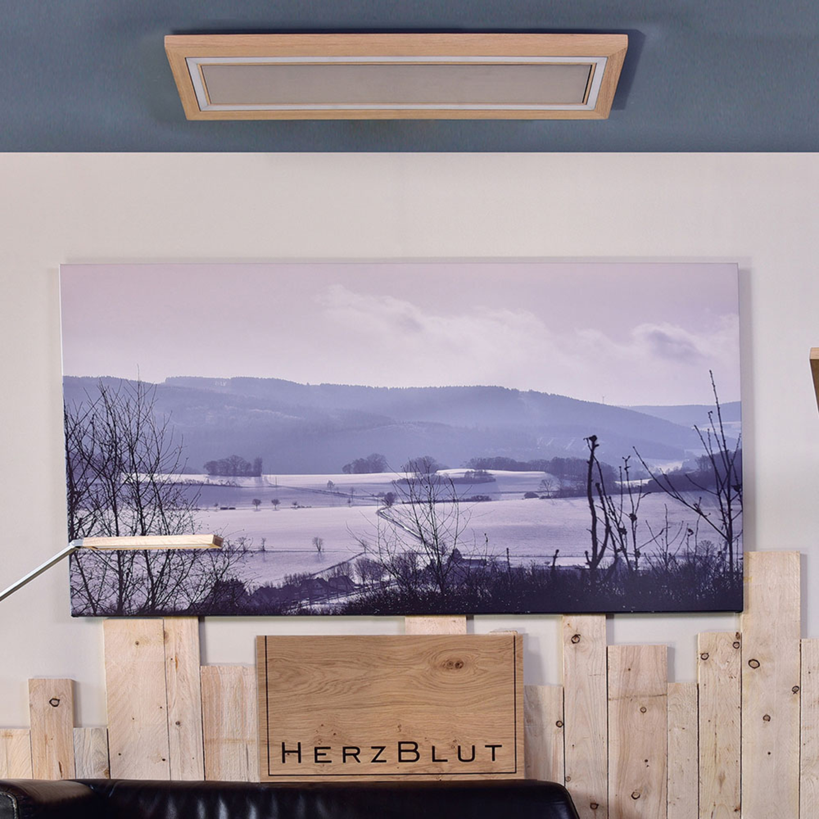 HerzBlut Otto O LED-Deckenlampe Rechteck Klick&Dim