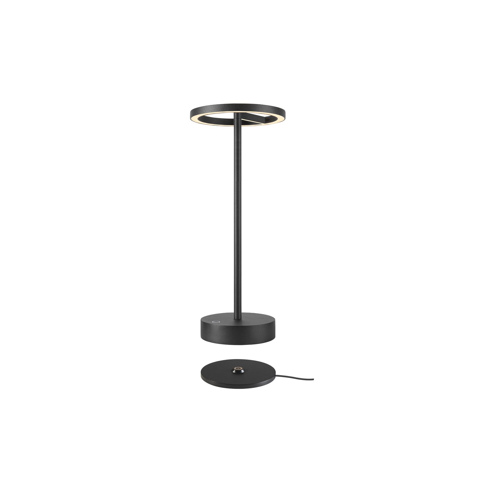 SLV Lampe LED à accu Vinolina One, noir, 2.700 K, hauteur 33 cm