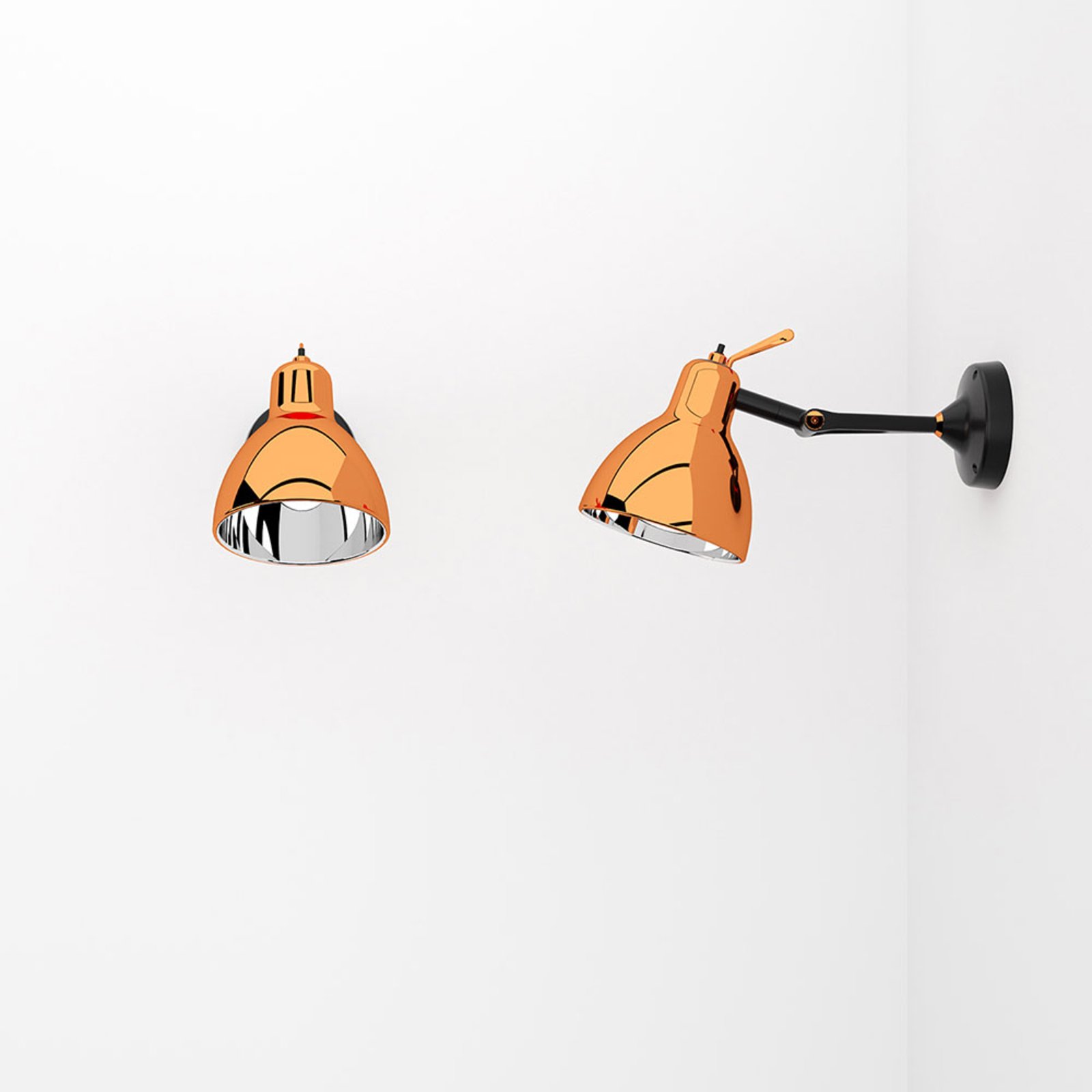 Luxy H0 Glam wall lamp, black/copper, glass - Rotaliana