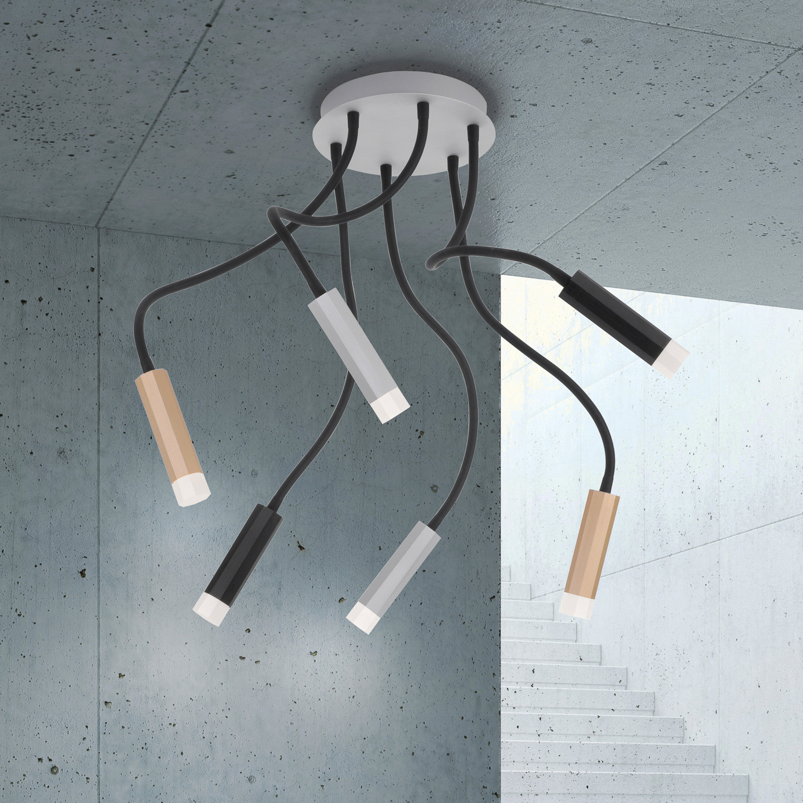 Paul Neuhaus Pure-Gemin plafón LED 6 plafón mix
