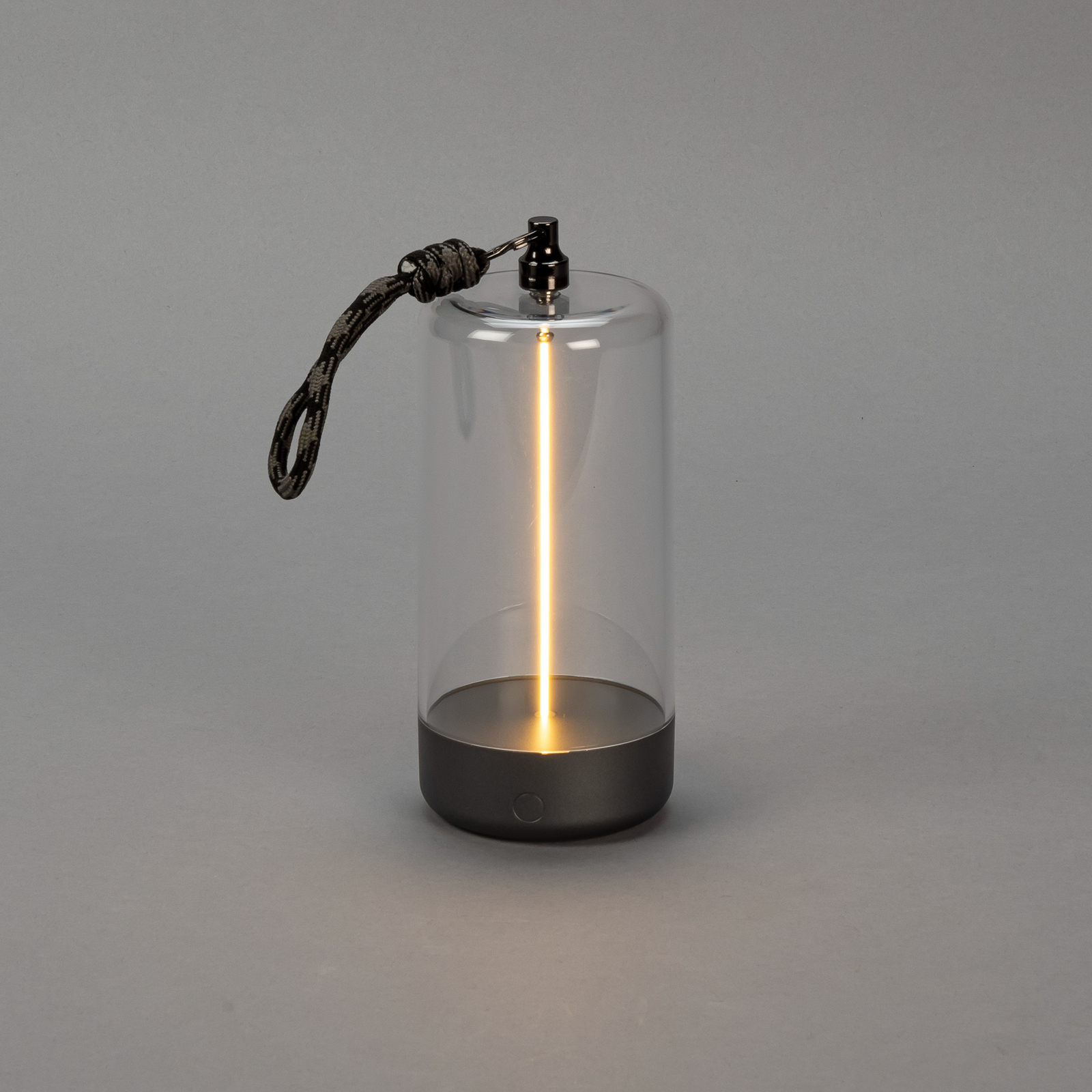 LED tafellamp Edison, hoogte 15 cm, grijs/helder, IP54 LED tafellamp Edison, hoogte 15 cm, grijs/helder, IP54