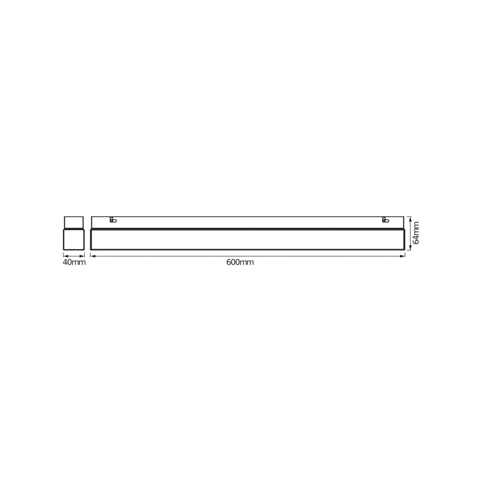 Aplică LED OSRAM SQUARE albă lungime 60 cm CCT IP44 - Aluminiu