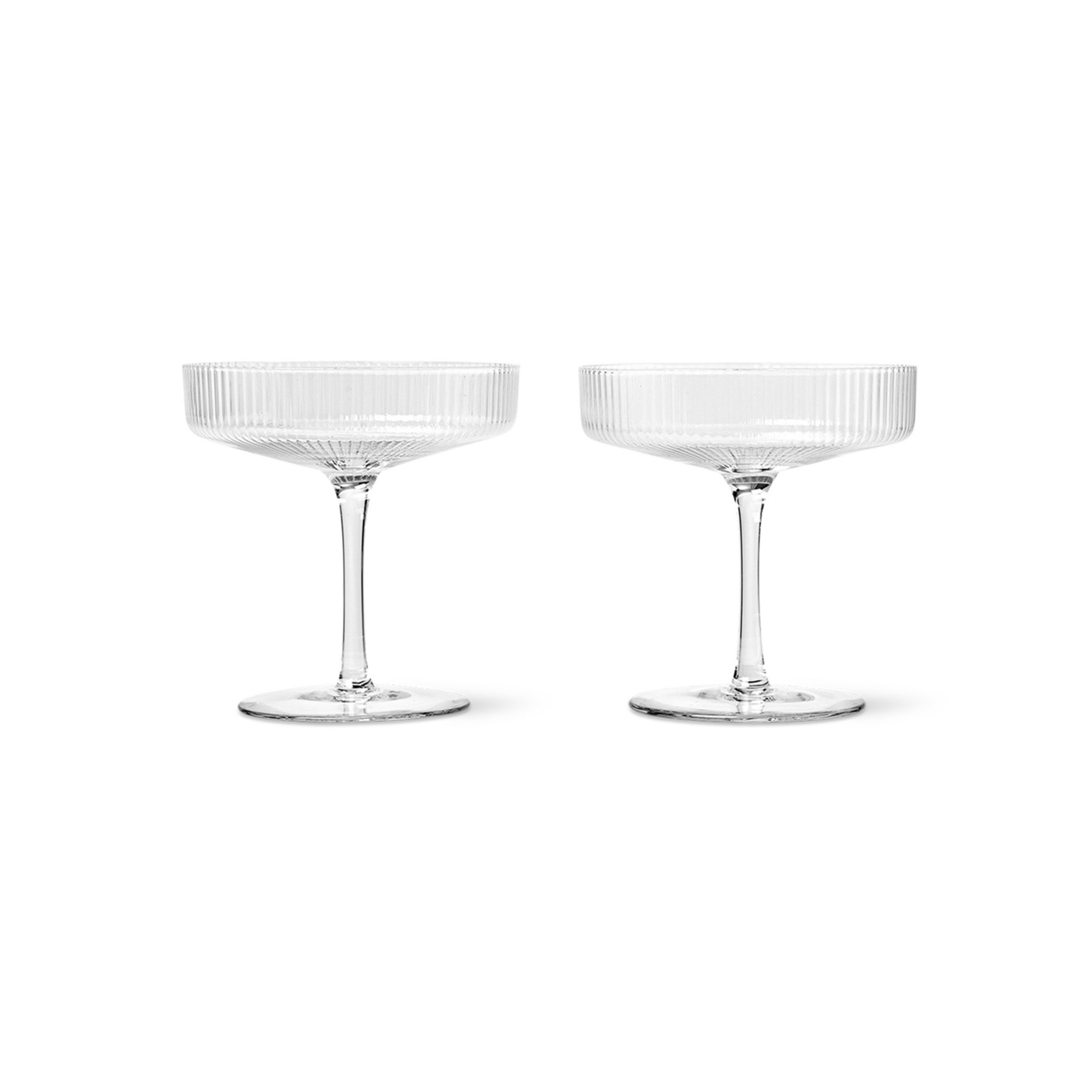 Ripple Champagne Saucers Set of 2 Clear - Ferm Living