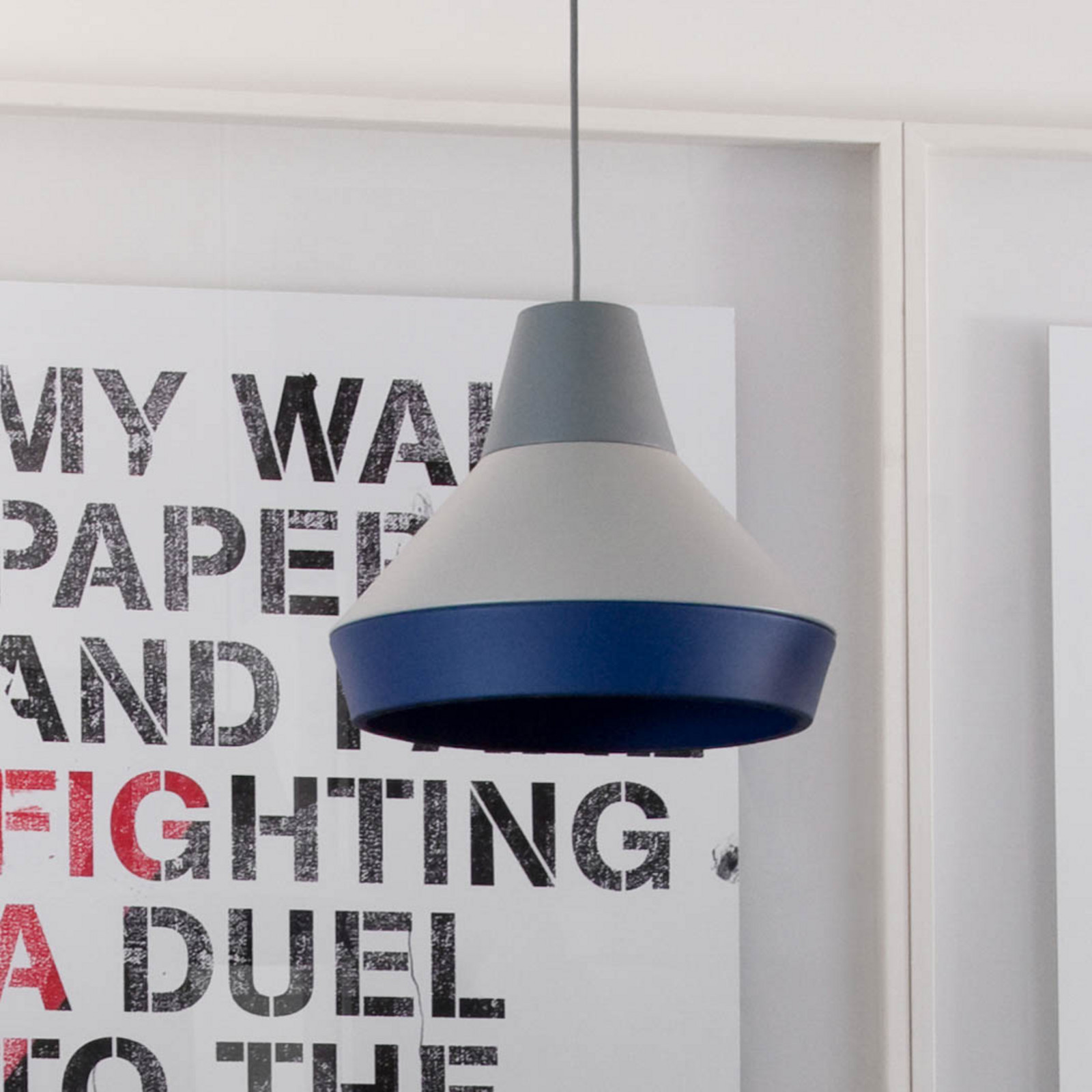 GRUPA Ili Ili Cats Hat lampă suspendată gri/gri/albastru - Camera de zi / sufragerie - design - gri gri albastru - Metal